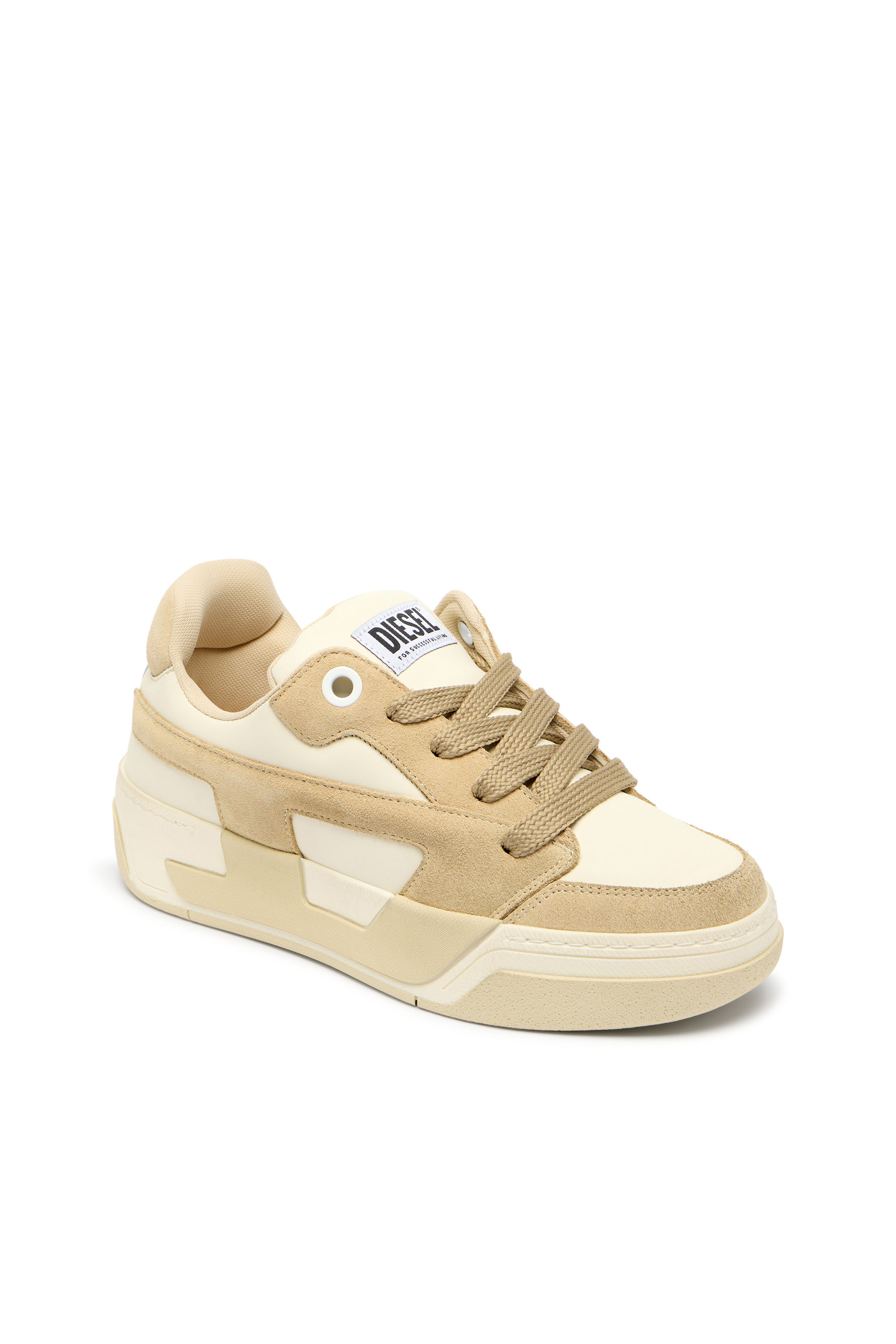 Women's D-Ollie-Distressed sneakers in leather and suede | Beige