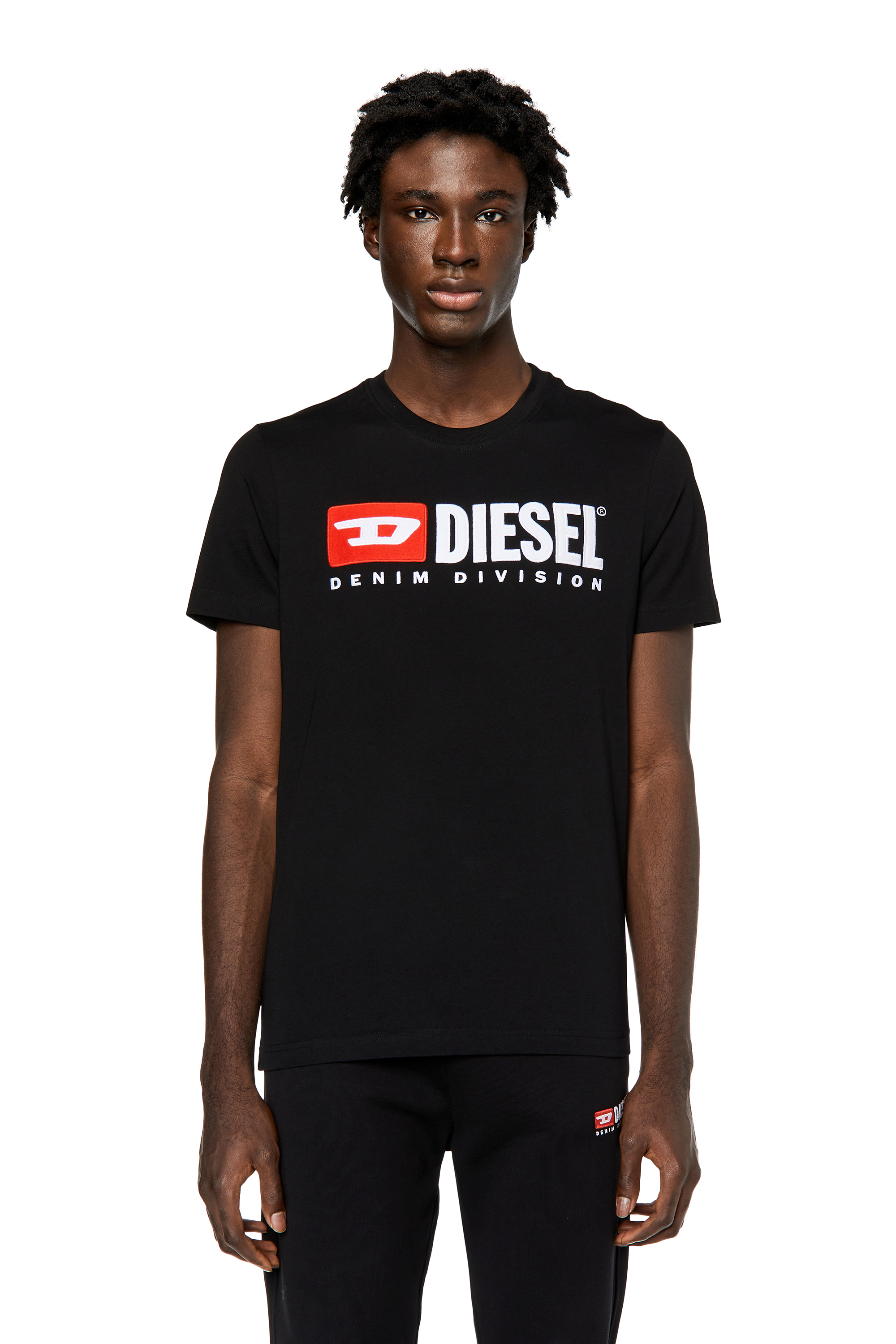 Diesel - T-DIEGOR-DIV, Man's T-shirt with embroidered logo in Black - 3