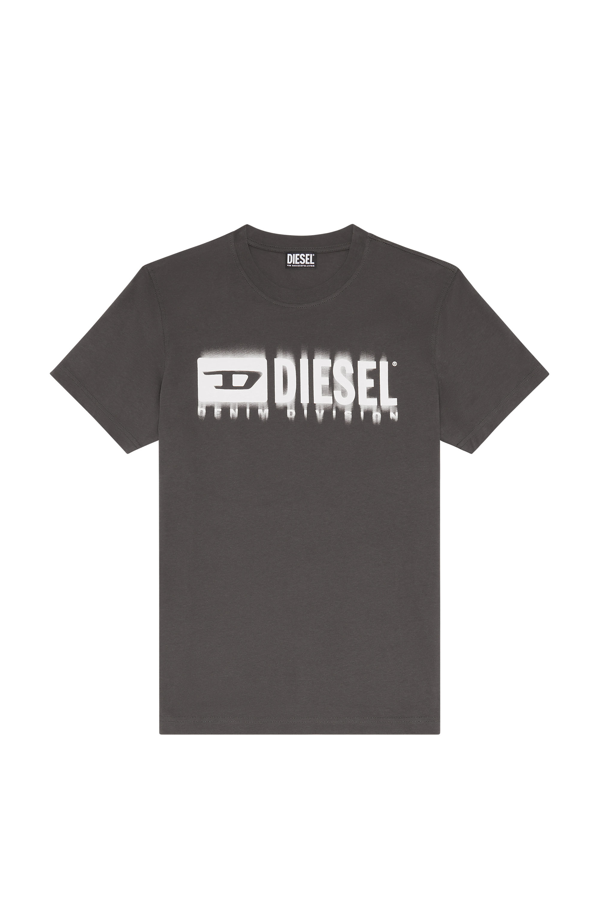 Diesel - T-DIEGOR-L6, Man's T-shirt with smudged logo print in Dark grey - 2