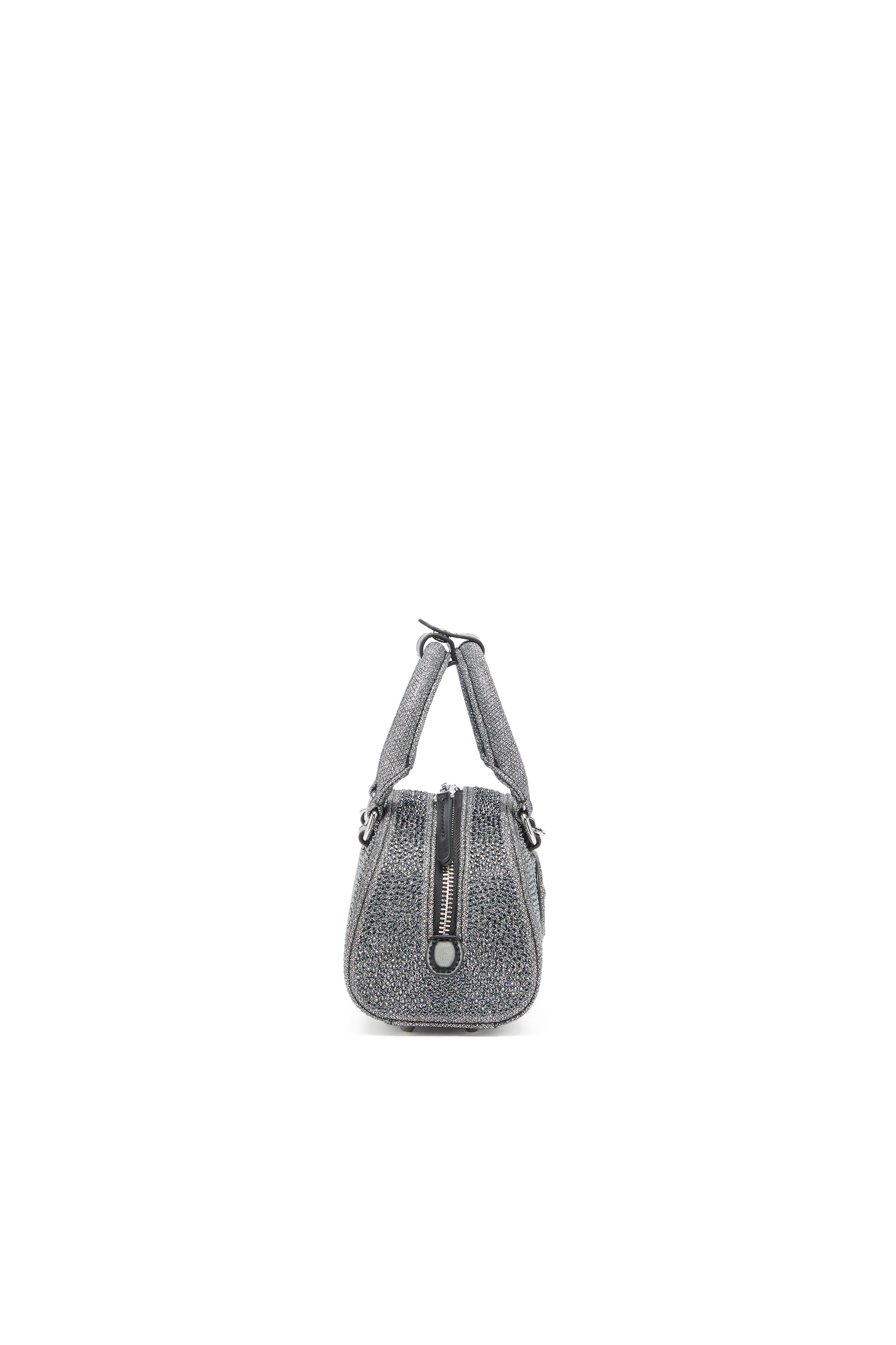 Diesel - 1DR DOME CROSSBODY, 1DR Dome - Peque&ntilde;o bolso bandolera en crystal Lurex Mujer in Negro - 4