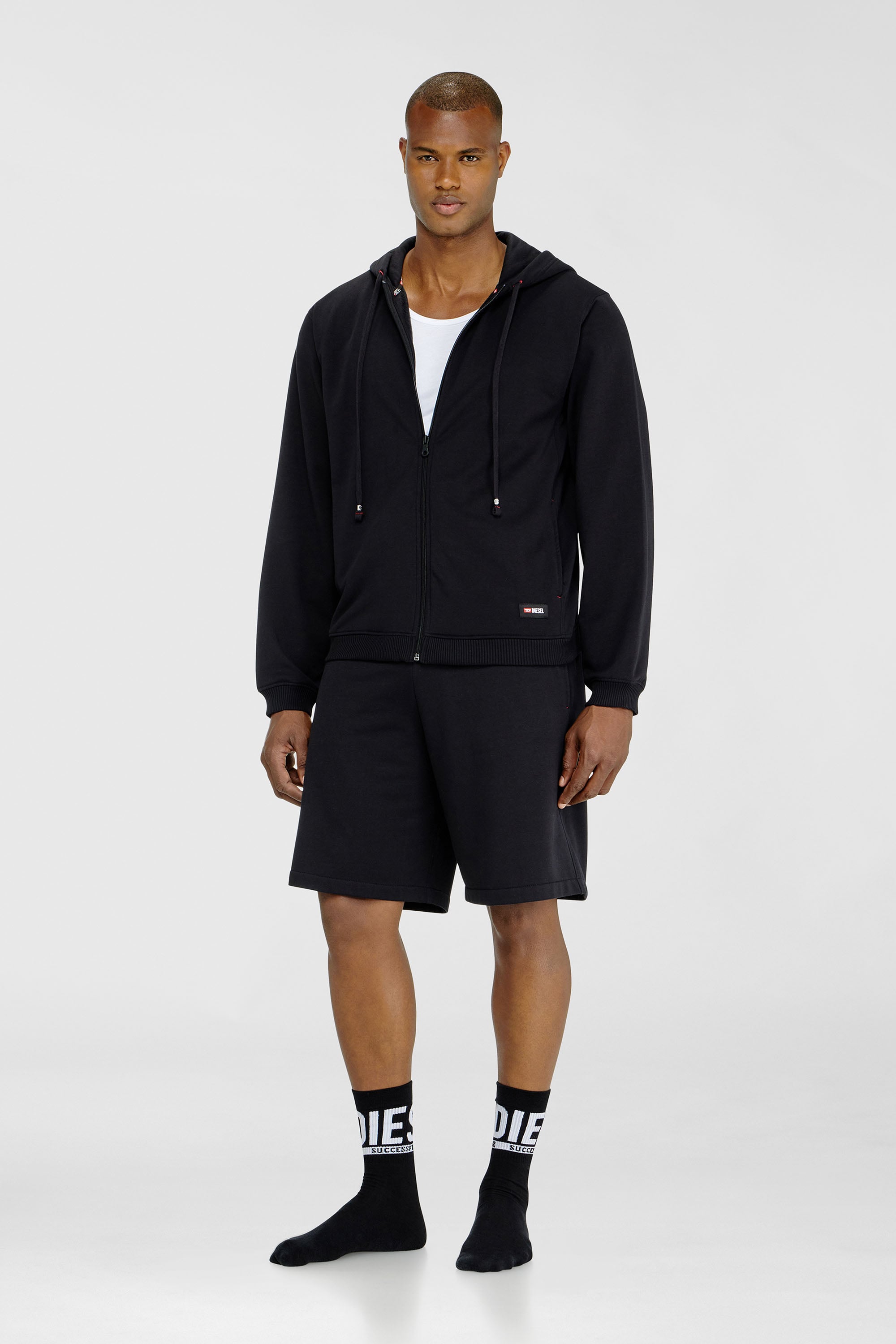 Diesel - JOY-D-CORE, Sudadera con capucha en mezcla de algod&oacute;n afelpado Hombre in Negro - 2