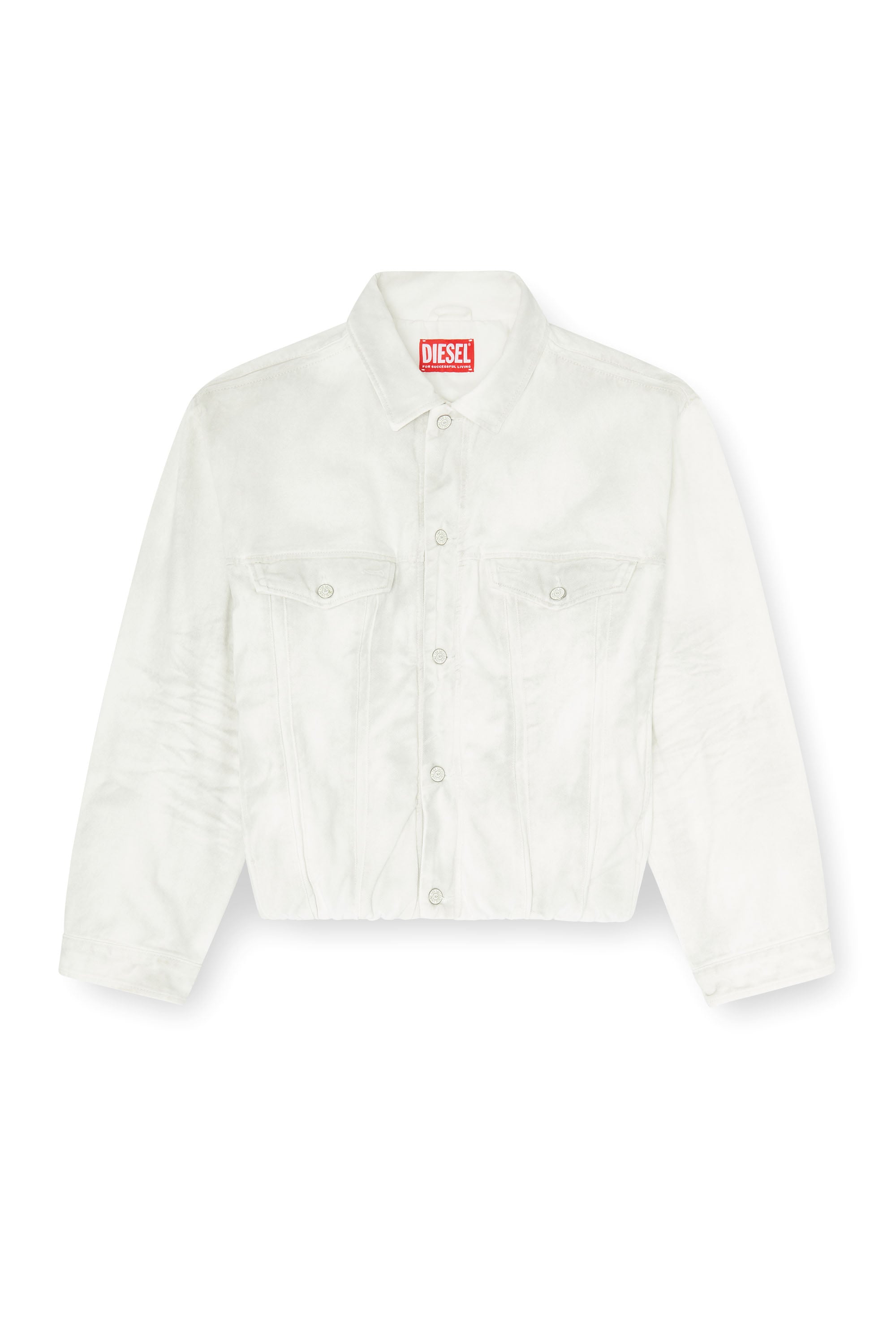 Diesel - D-MORVI-FSJ1, Veste trucker en denim stretch Homme in Blanc - 2
