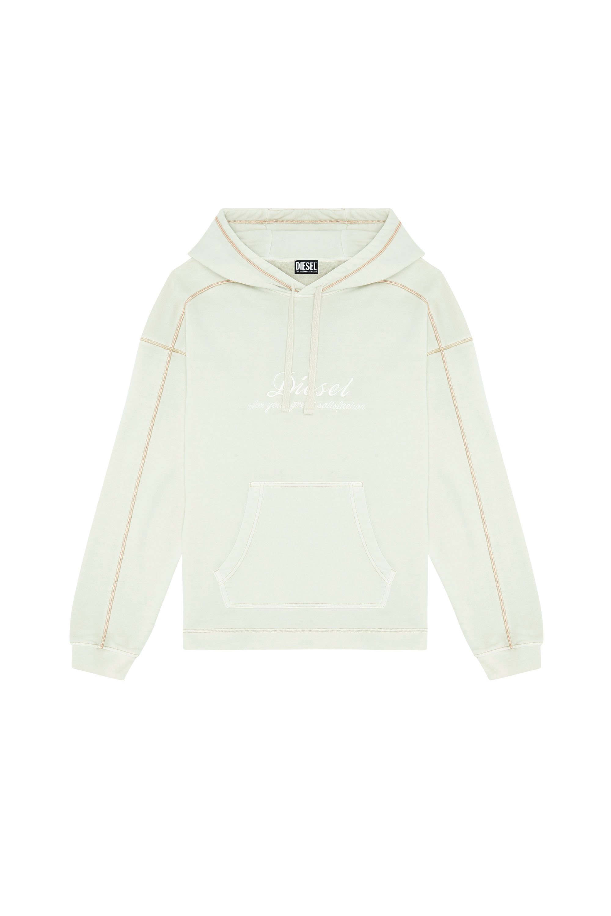 Diesel - S-VULCHOOD, Man's Logo hoodie with embroidered logo in Beige - 2