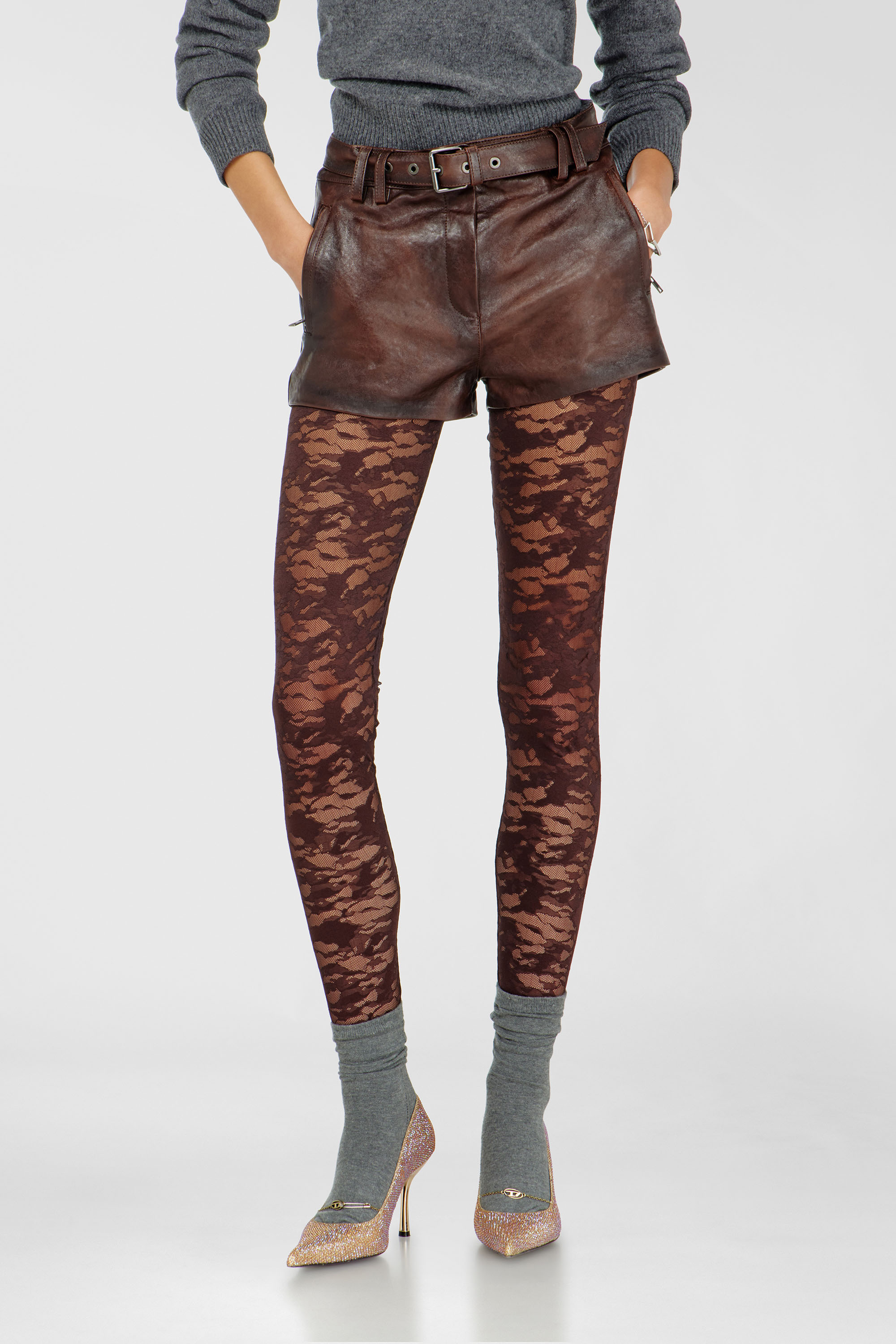 Diesel - HAYLEY-UTLT, Leggings en dentelle nylon camouflage Femme in ToBeDefined - 4