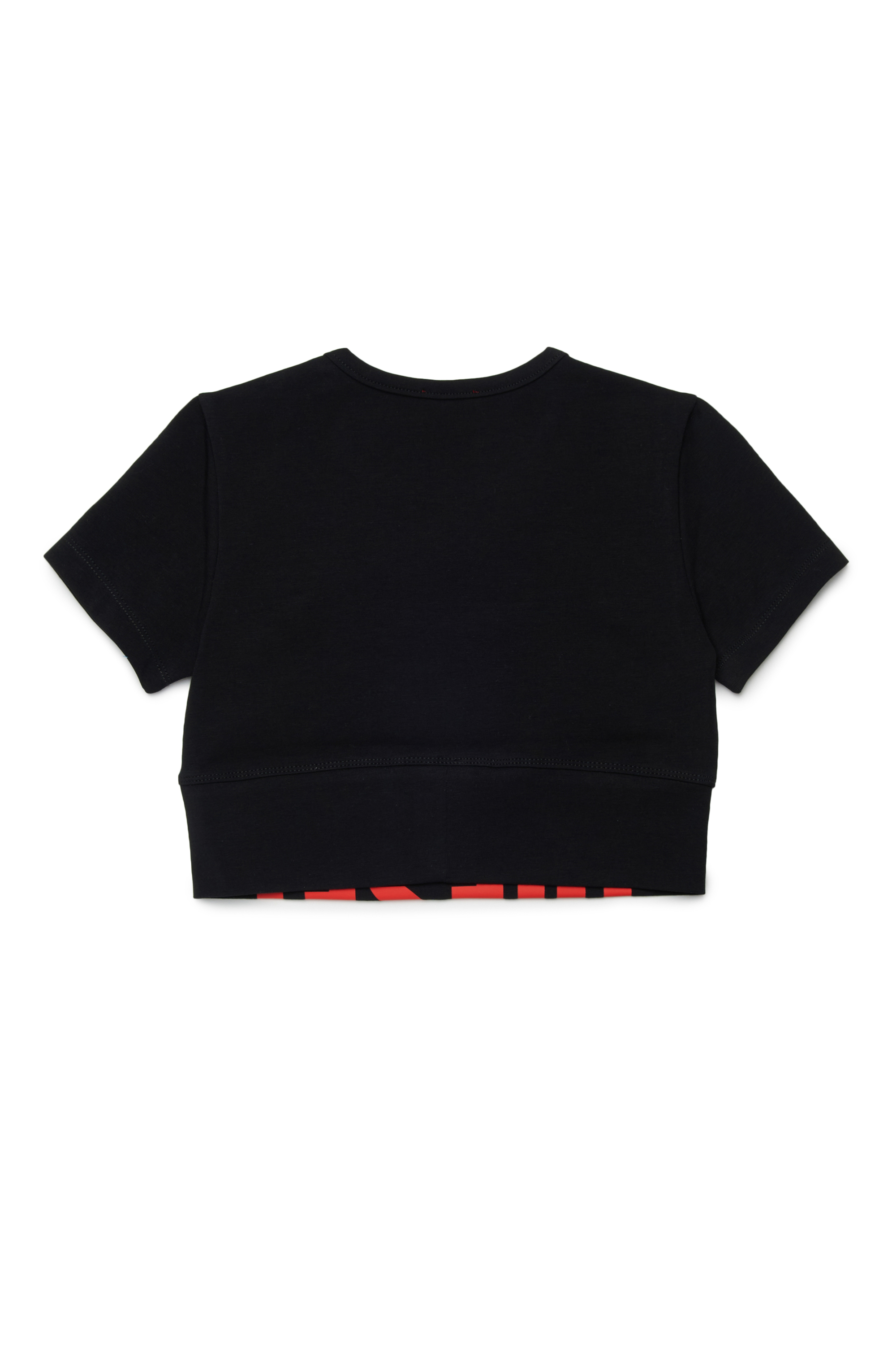 Diesel - TCEFY, Woman's Crop top with cut-off logo in Black - 2