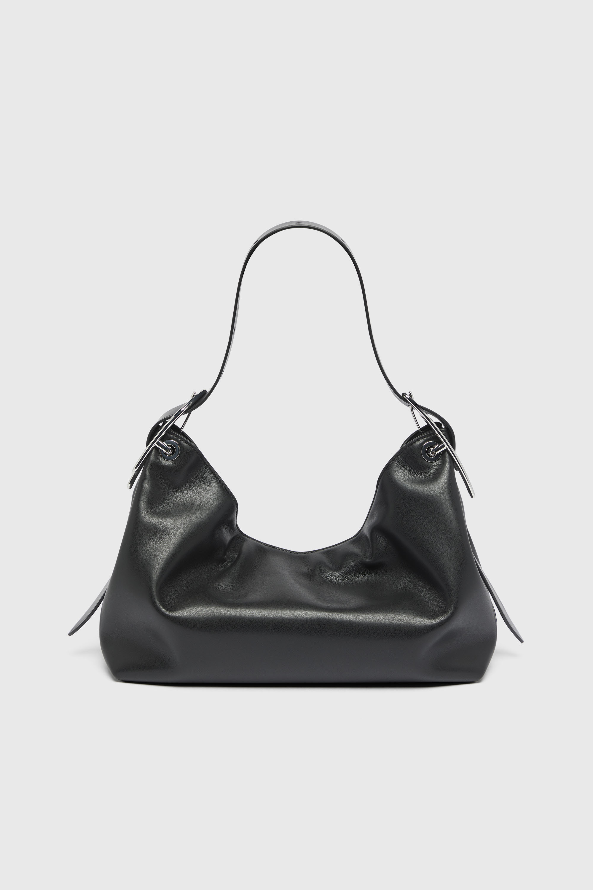 Diesel - D-LINE HOBO S, D-Line-Bolso de hombro en cuero Mujer in Negro - 3