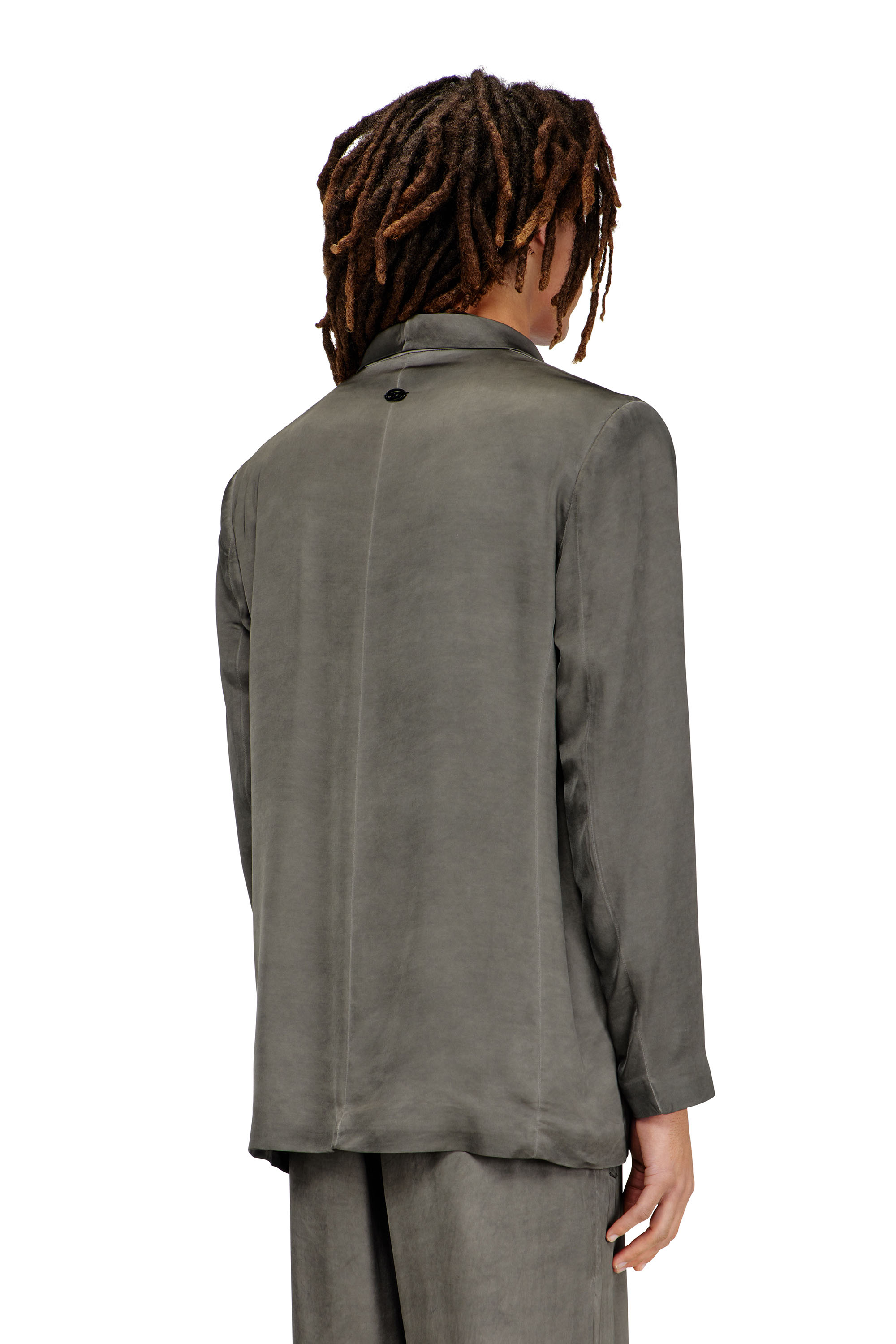 Diesel - J-ARMAN-ALBG, Male's Blazer in treated fluid viscose in Dark Grey - 5