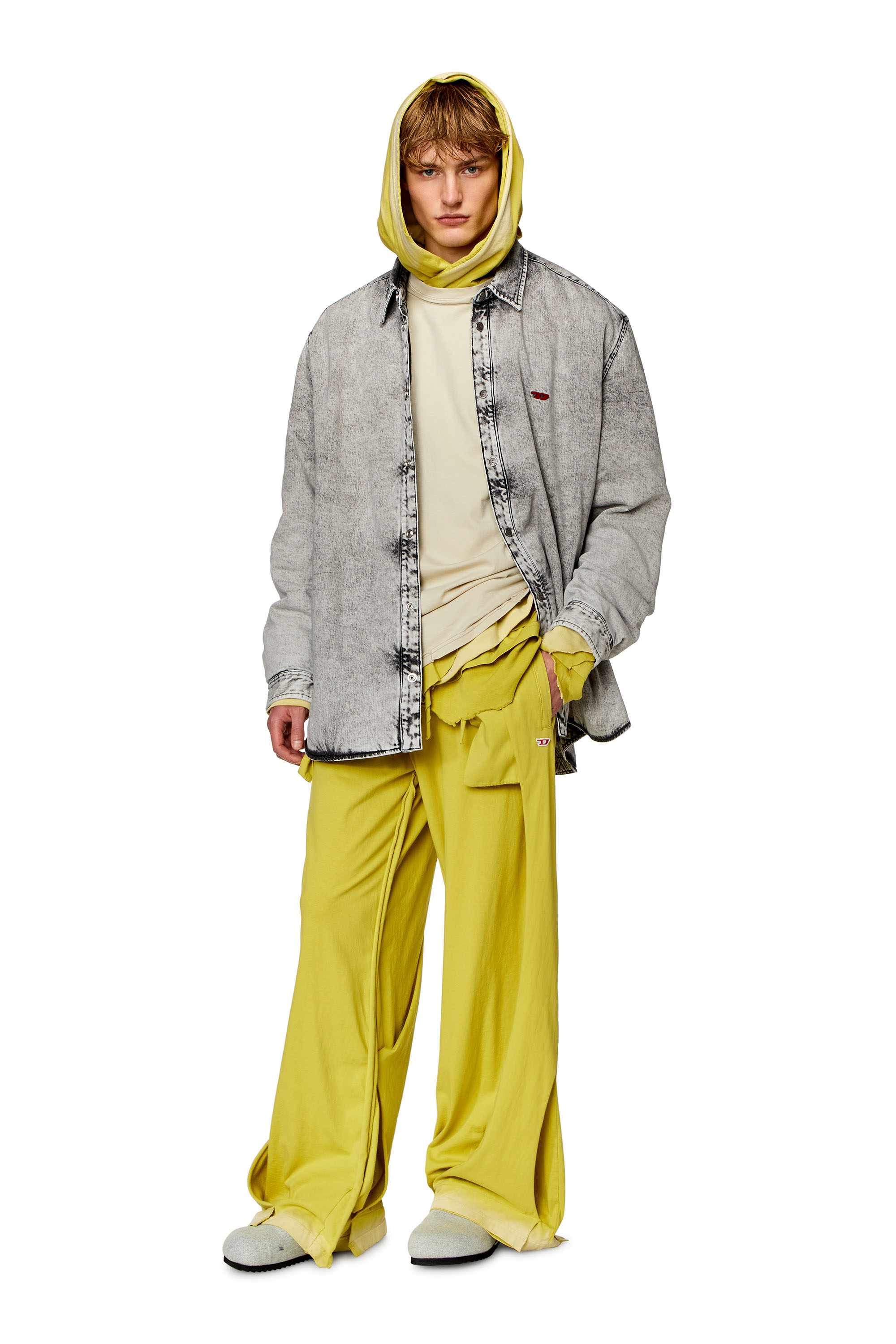 Diesel - P-TOPAHOOP-N1, Man's Sweatpants with destroyed peel-off effect in Yellow - 1