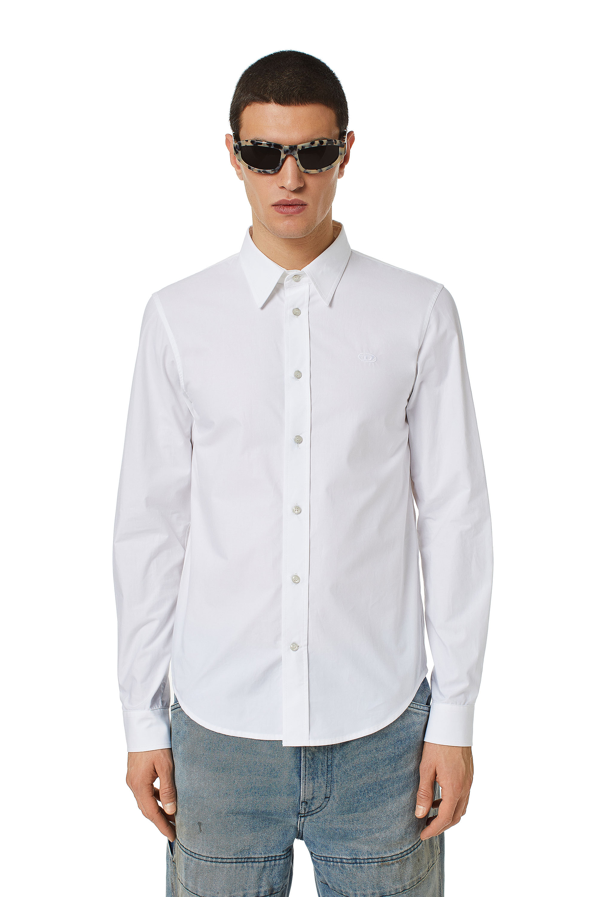 Diesel - S-BEN-CL, Camiseta en algod&oacute;n t&eacute;cnico Hombre in Blanco - 3