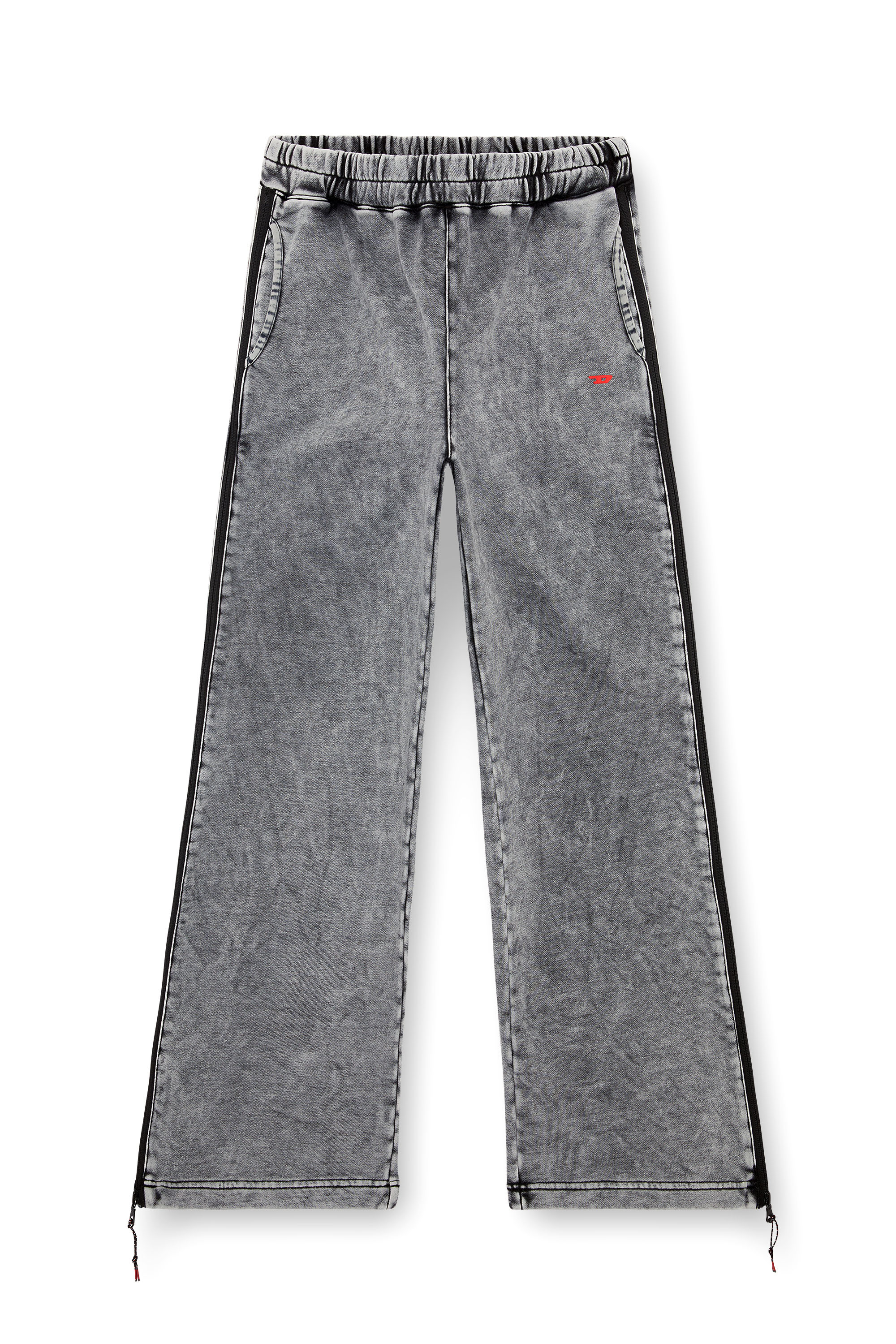 Diesel - AWSB-DELANEY-HT51, Pantalon de survêtement délavé avec fermeture sur les côtés Femme in Gris - 3