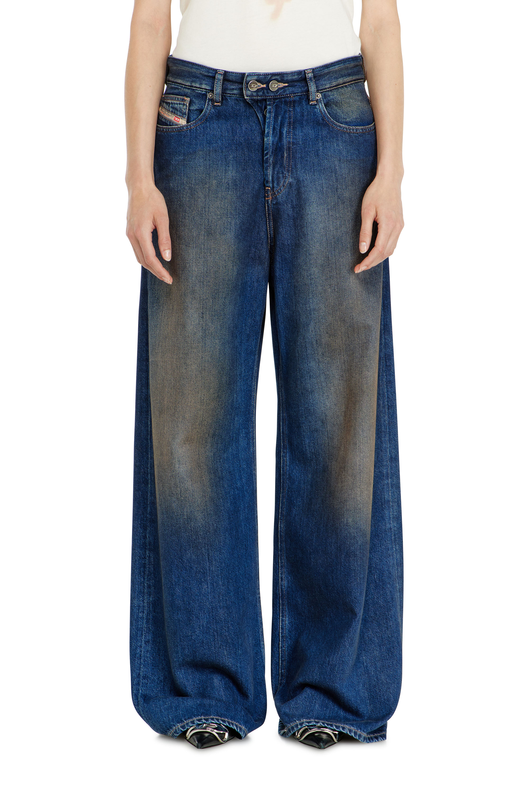 Diesel - Woman's Relaxed Jeans 1996 D-Sire 09P47, Dark Blue - 2