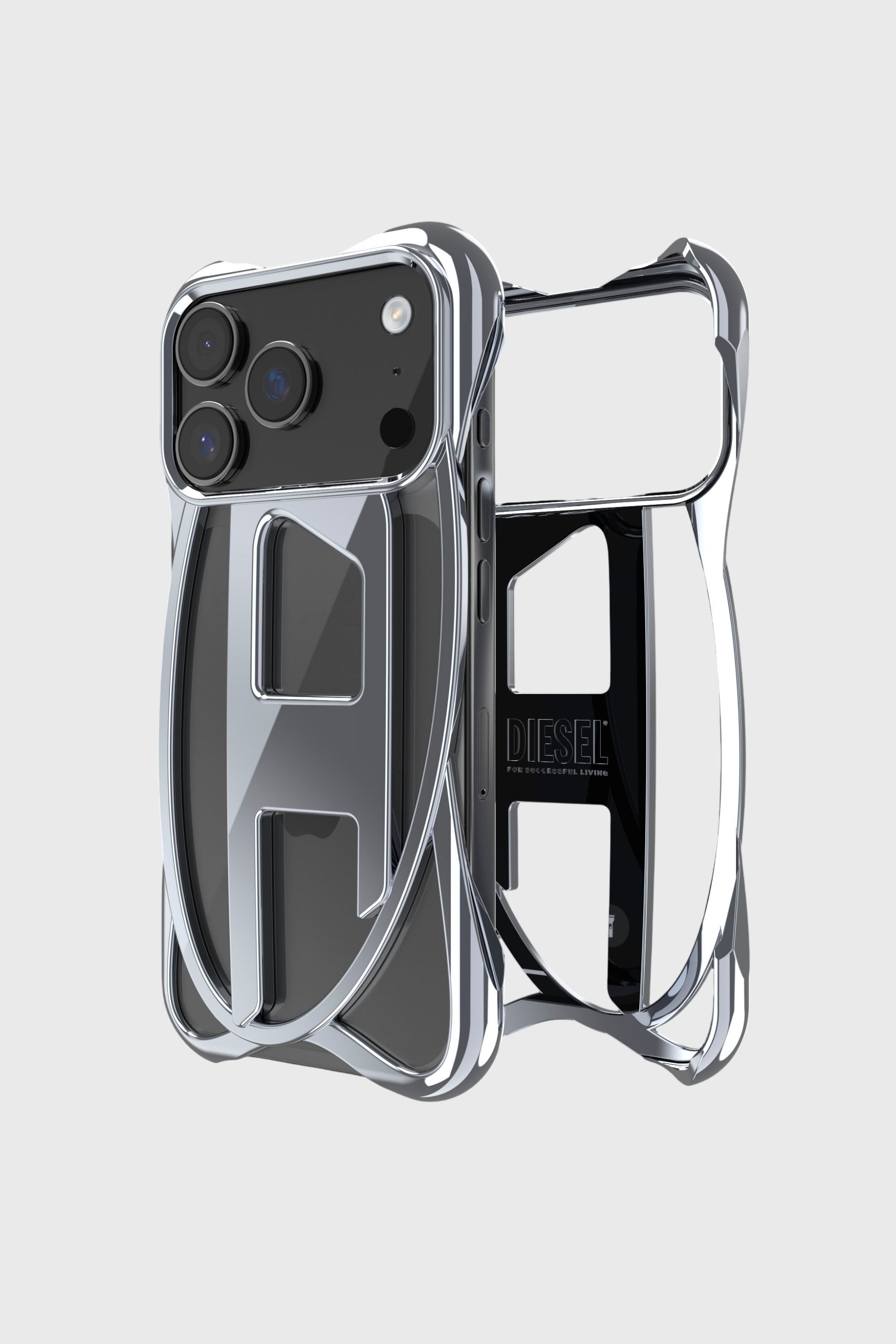 iPhoneアクセサリー DIESEL FSL Bumper Case iPhone 17 Pro Max Women's Caged D glossy case for iPhone 17 Pro | Grey | Diesel