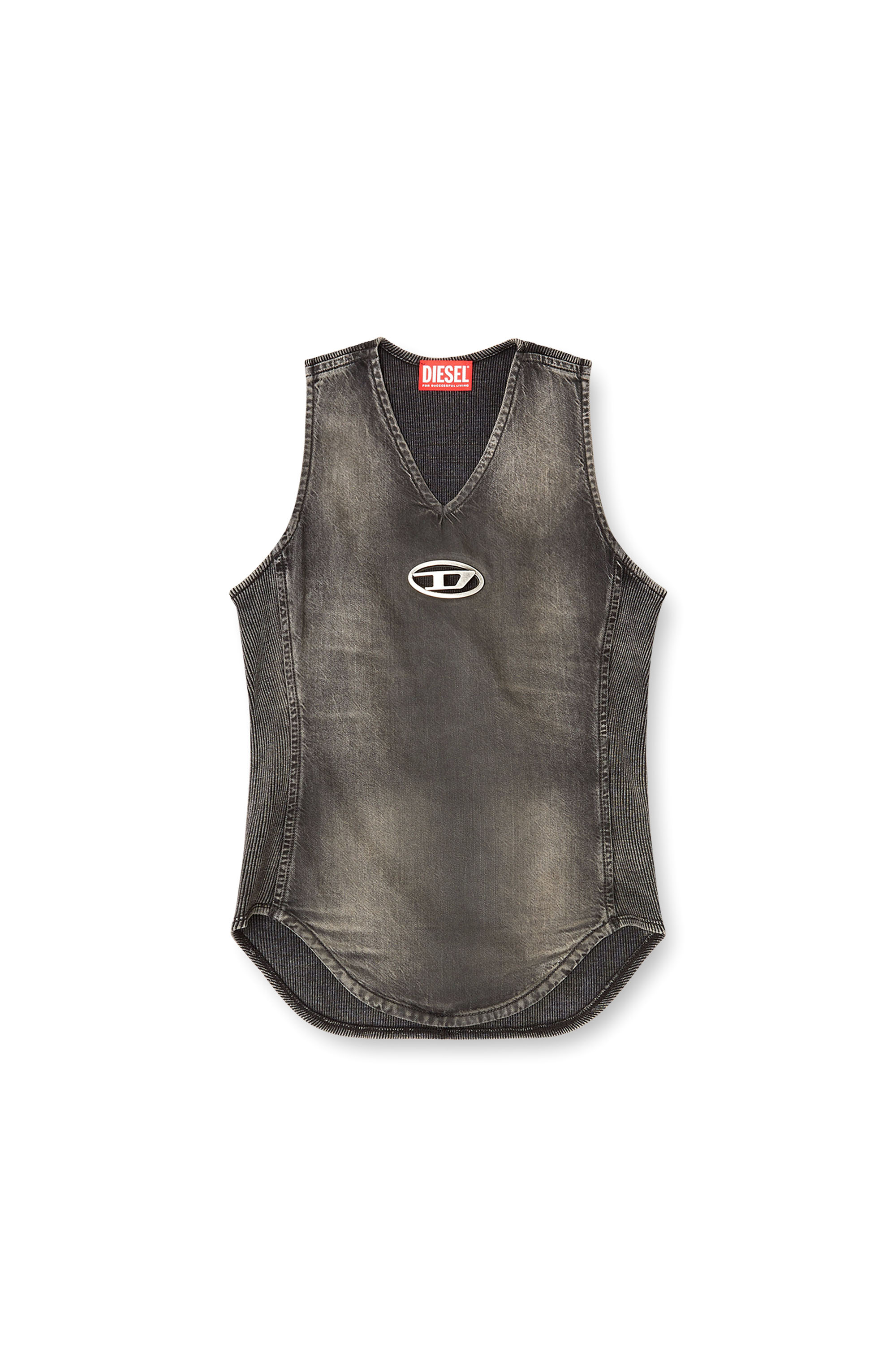 Diesel - DE-NESSI-S1, Female's Denim top with a used effect in Black - 3