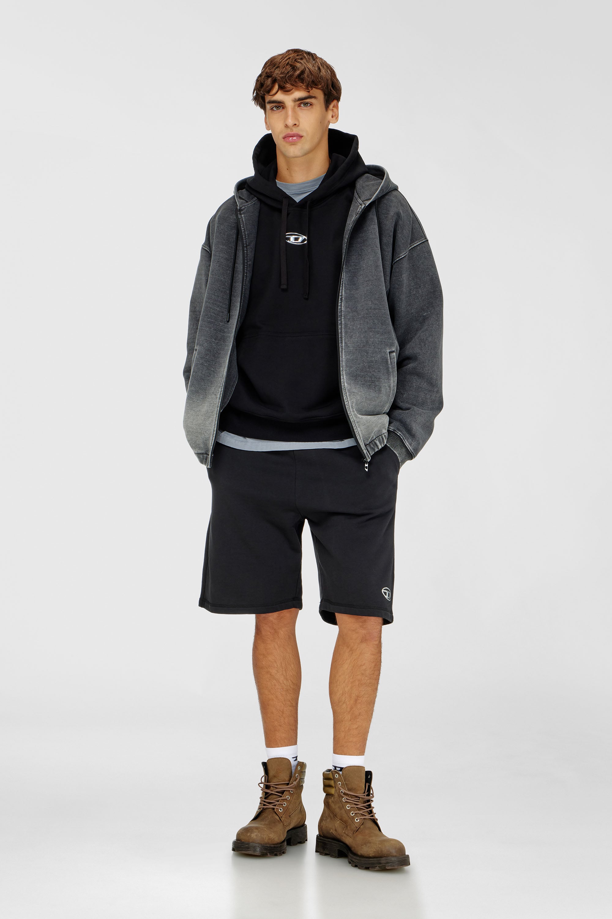 Diesel - S-MACS-HOOD-OD, Man's Hoodie with metallic logo in Black - 2