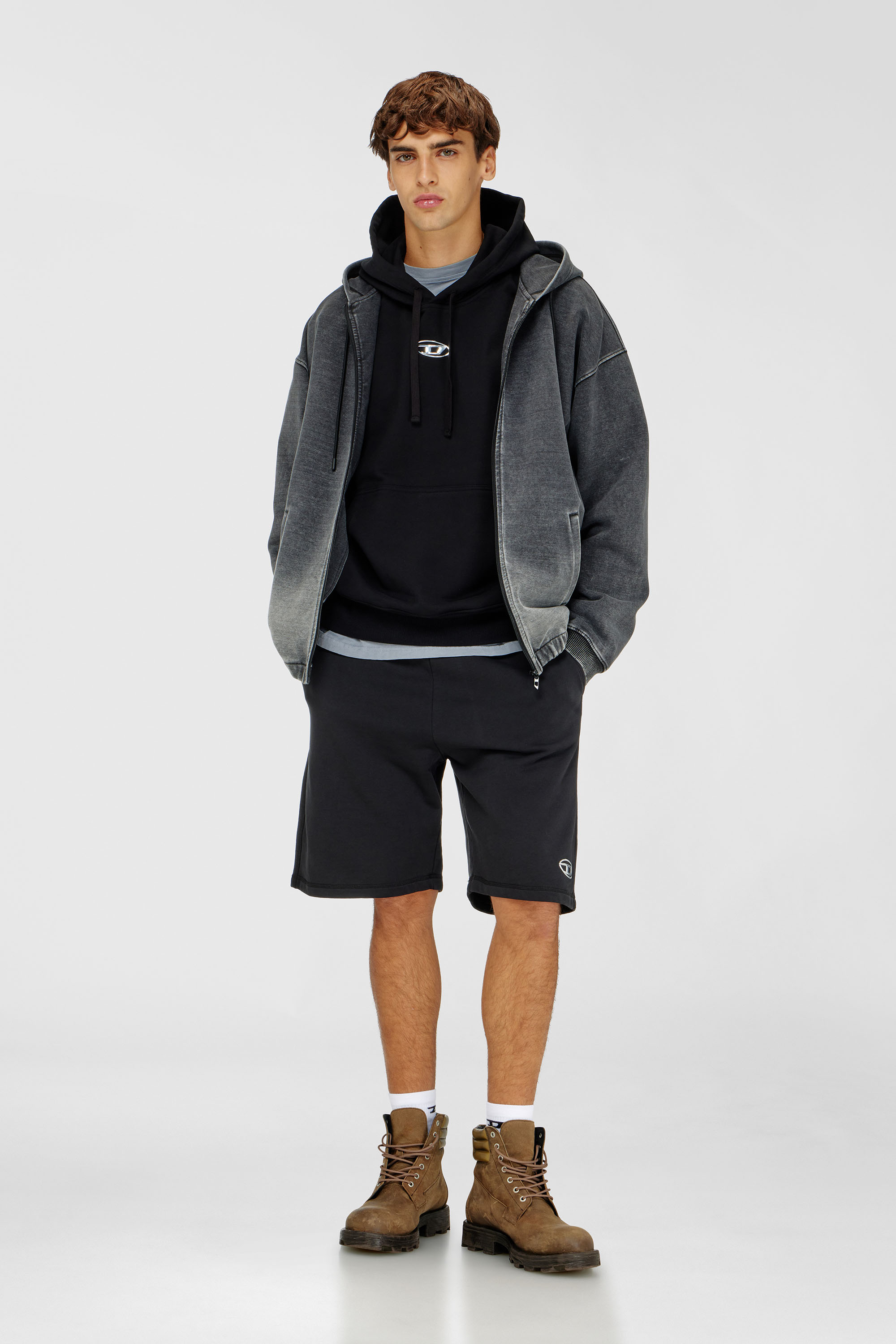 Sweat-shirt &agrave; capuche oversize avec logo m&eacute;tallis&eacute;