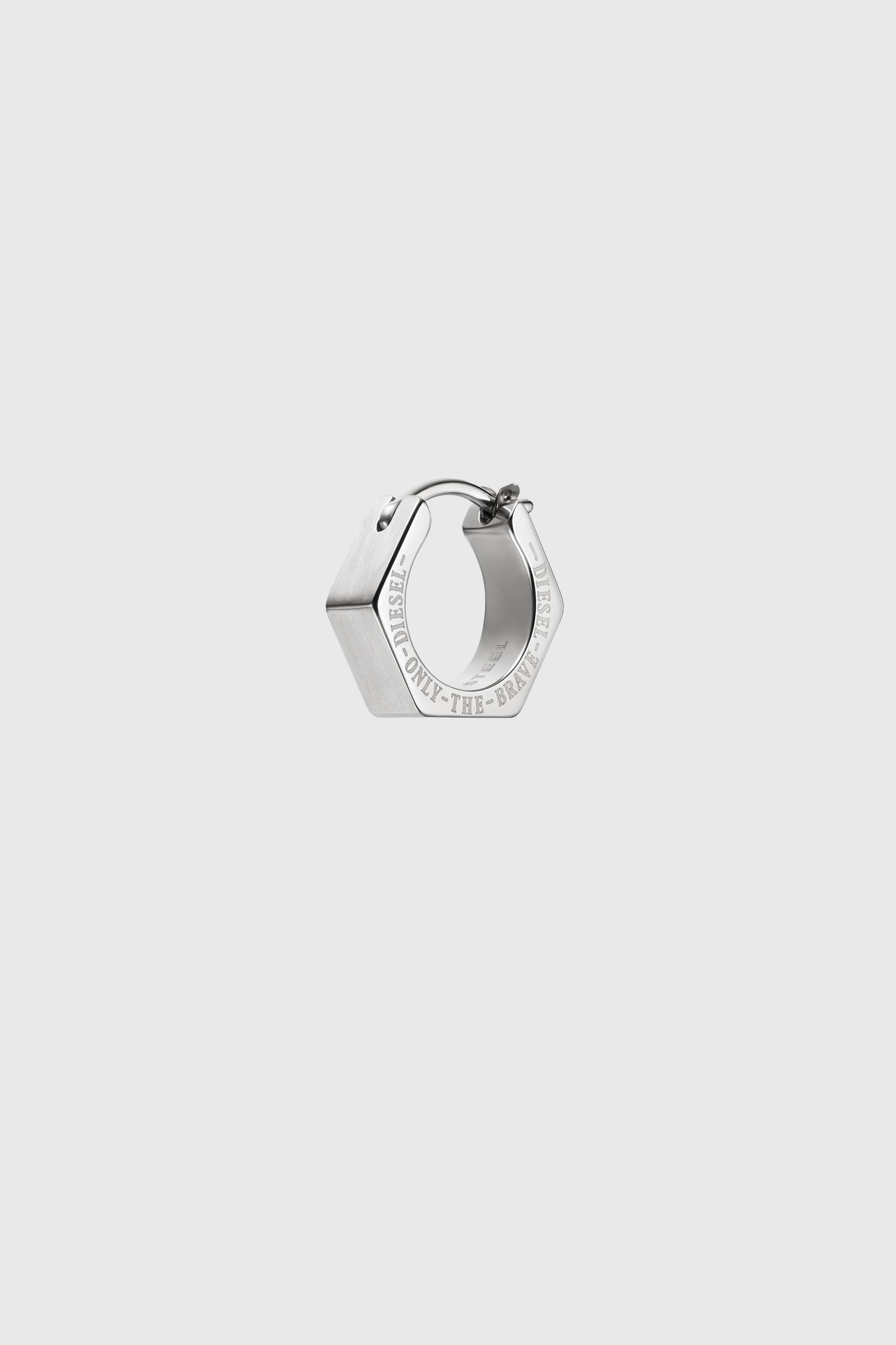 Diesel - DX1345, Unisex's Stainless steel single hoop earring in Silver - 1