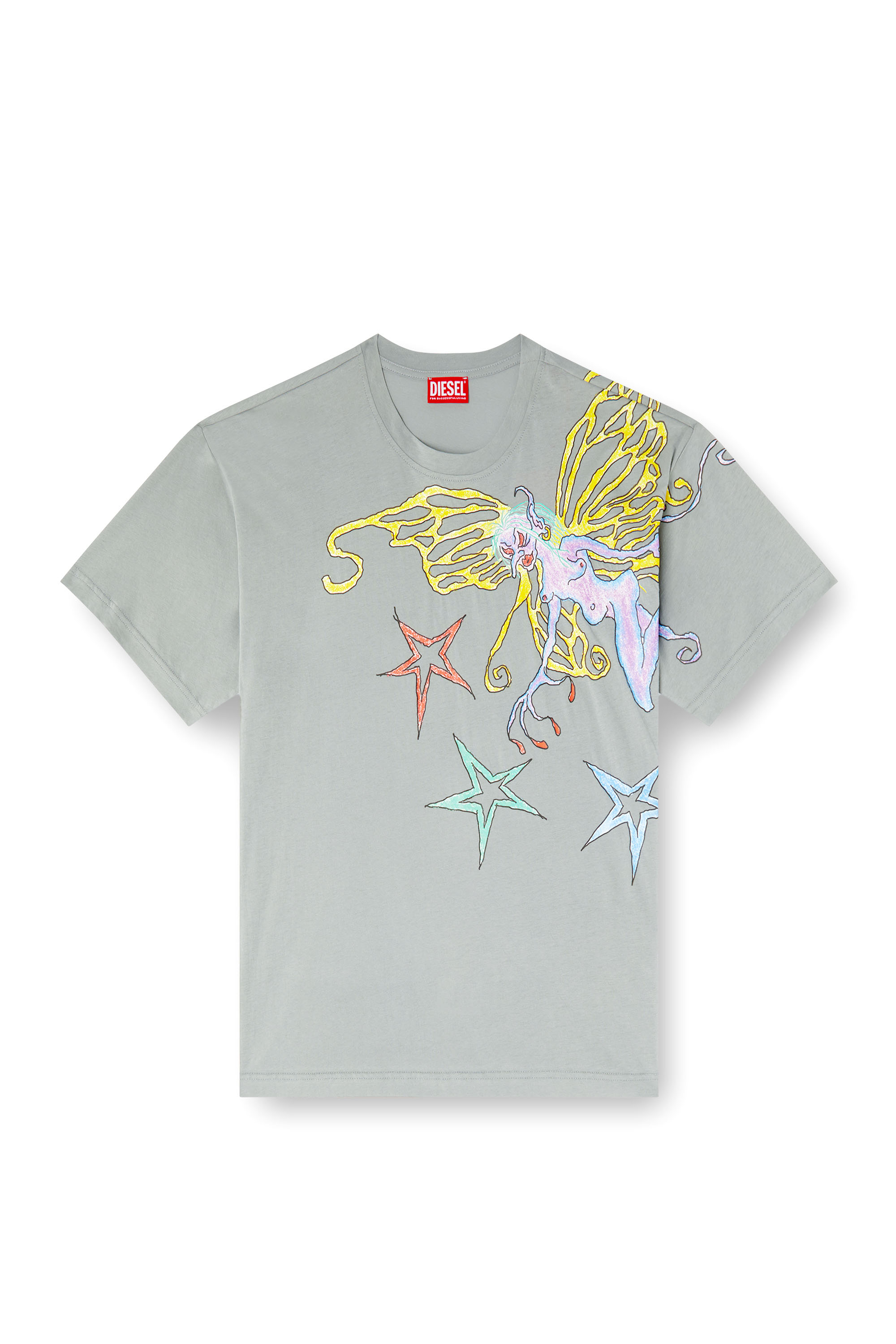 Diesel - T-BUXT-Q1, Camiseta con estampado gr&aacute;fico Mujer in Gris - 2