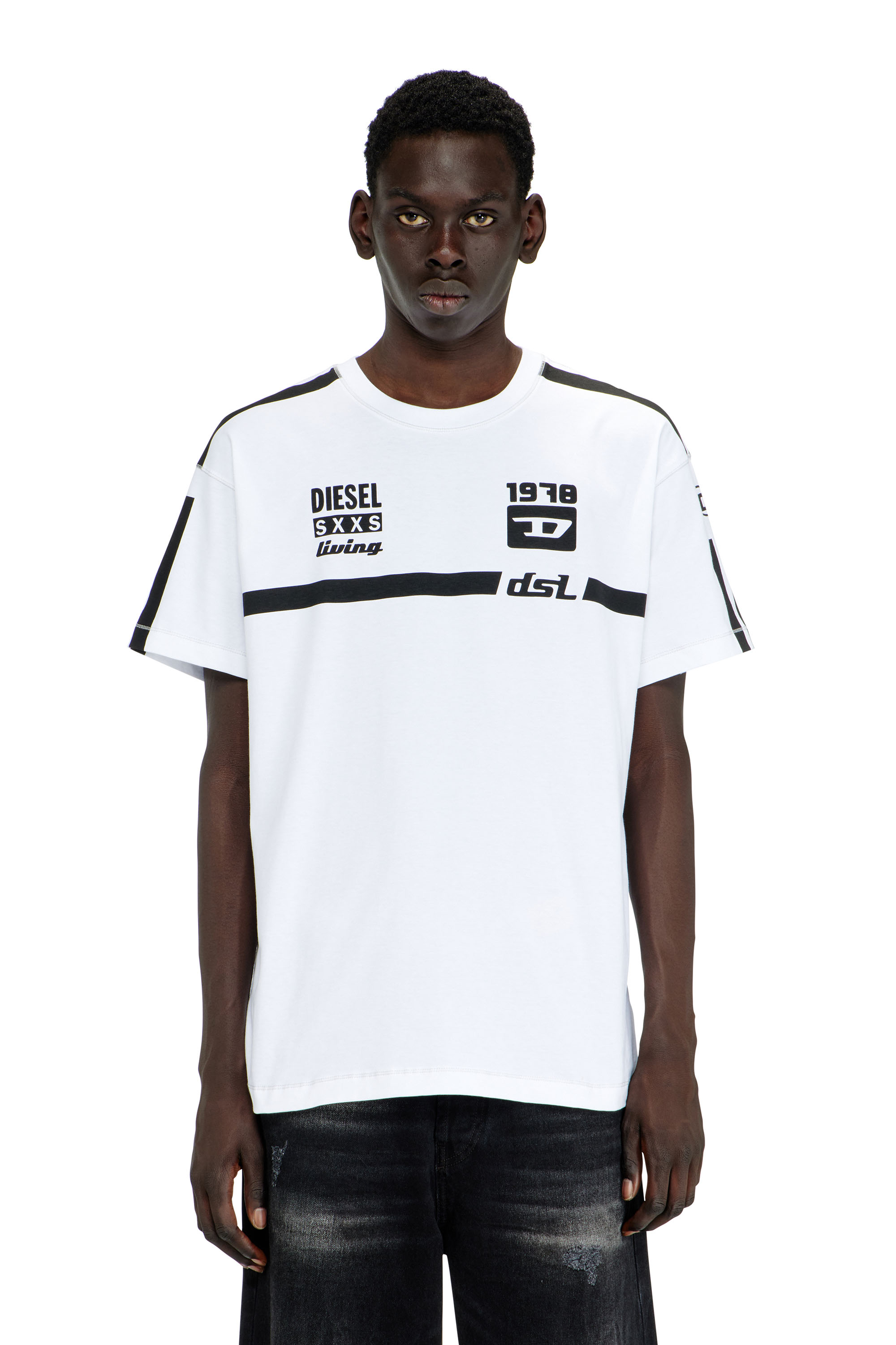 Diesel - T-NORM-V12, Camiseta de algod&oacute;n con estampados gr&aacute;ficos en contraste Hombre in ToBeDefined - 1