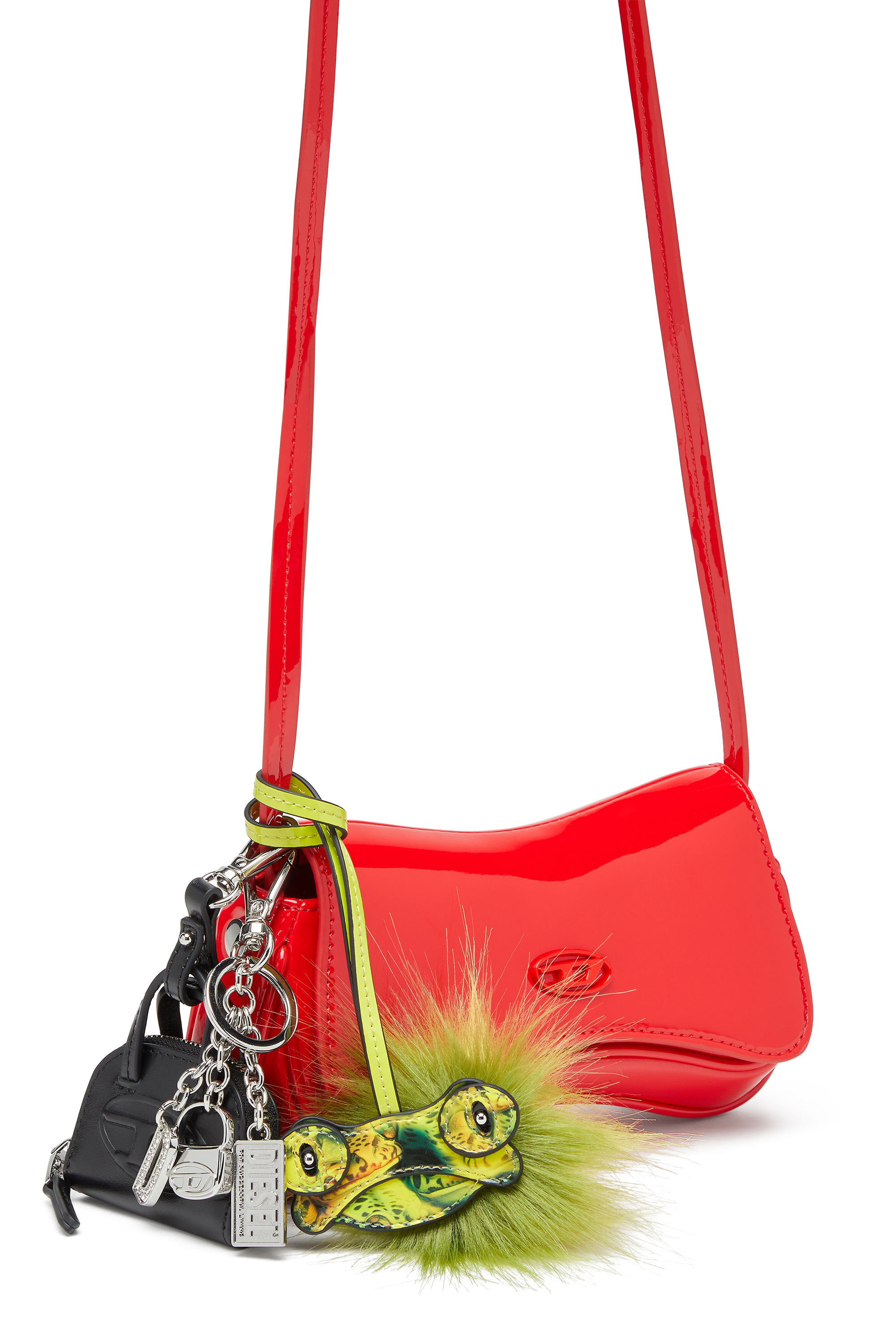 Diesel - 1DR DOME CHARMS, Woman's Leather bag charm in Black - 3