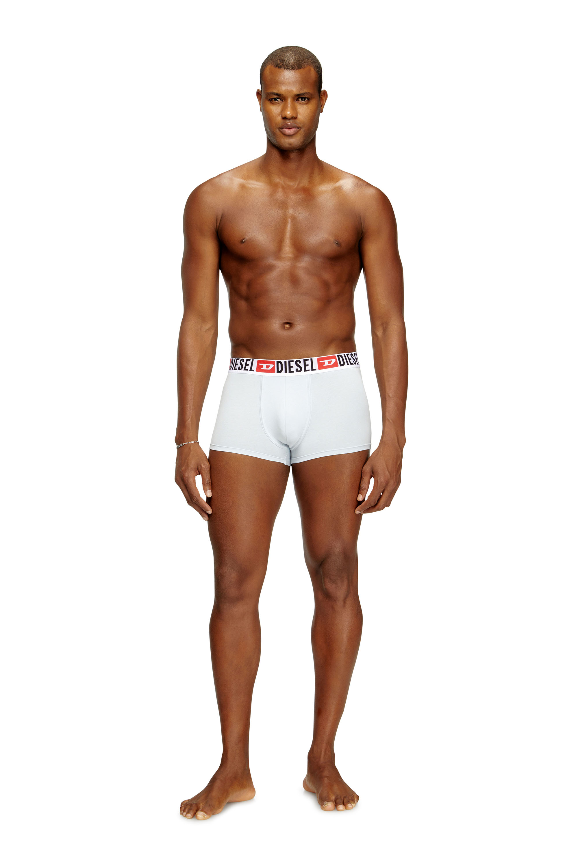 Diesel - UMBX-DAMIENTHREEPACK, Male's Three-pack of all-over logo waist boxers in White - 2