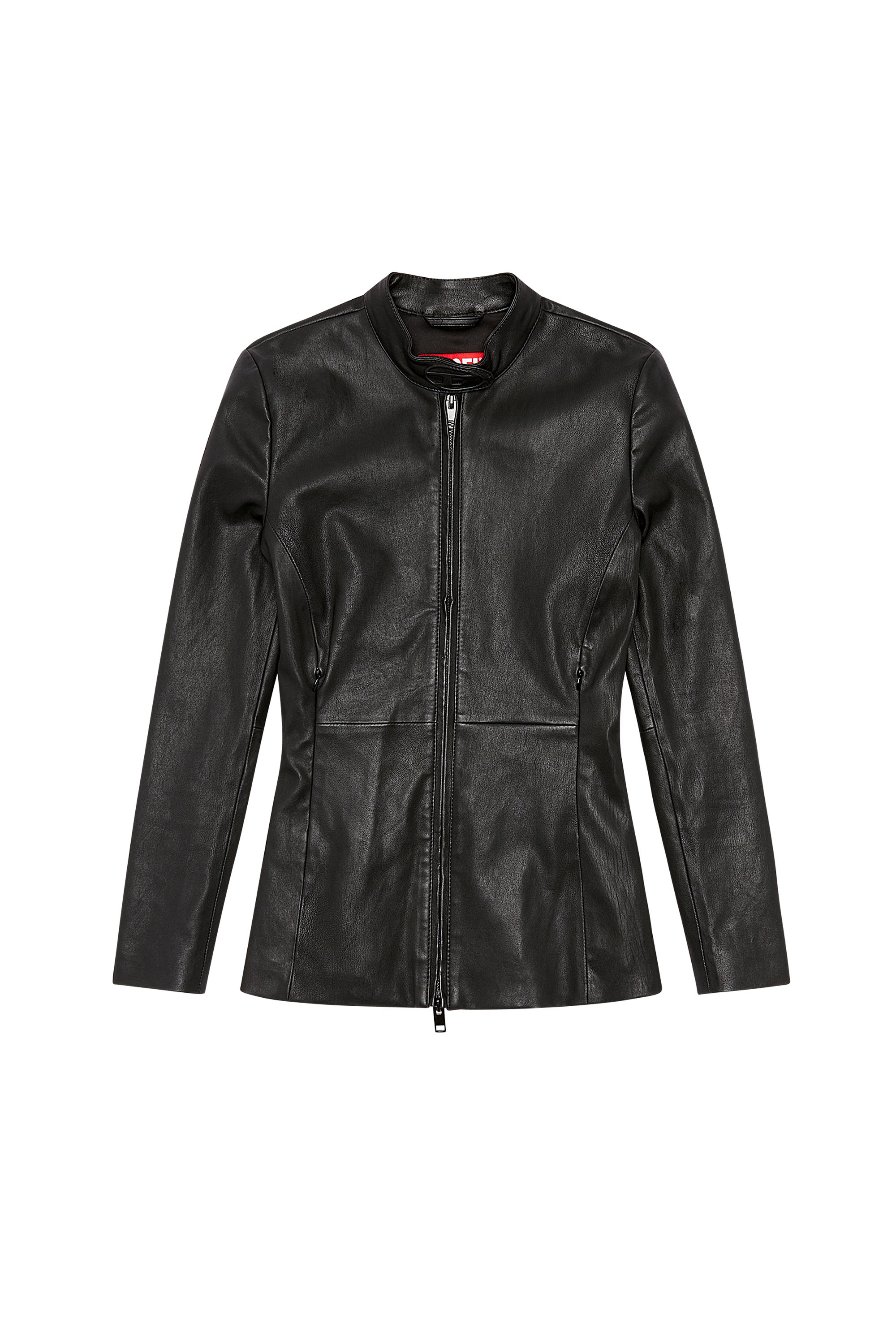 Women's Stretch-leather jacket | Black | Diesel {{Country}}