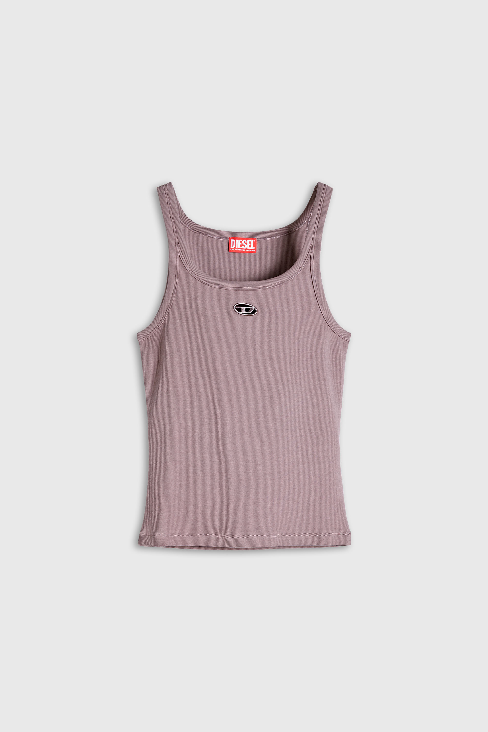 Diesel - T-WIFE-OD, Woman's Slim tank top with laser-cut Oval D in Lilac - 2