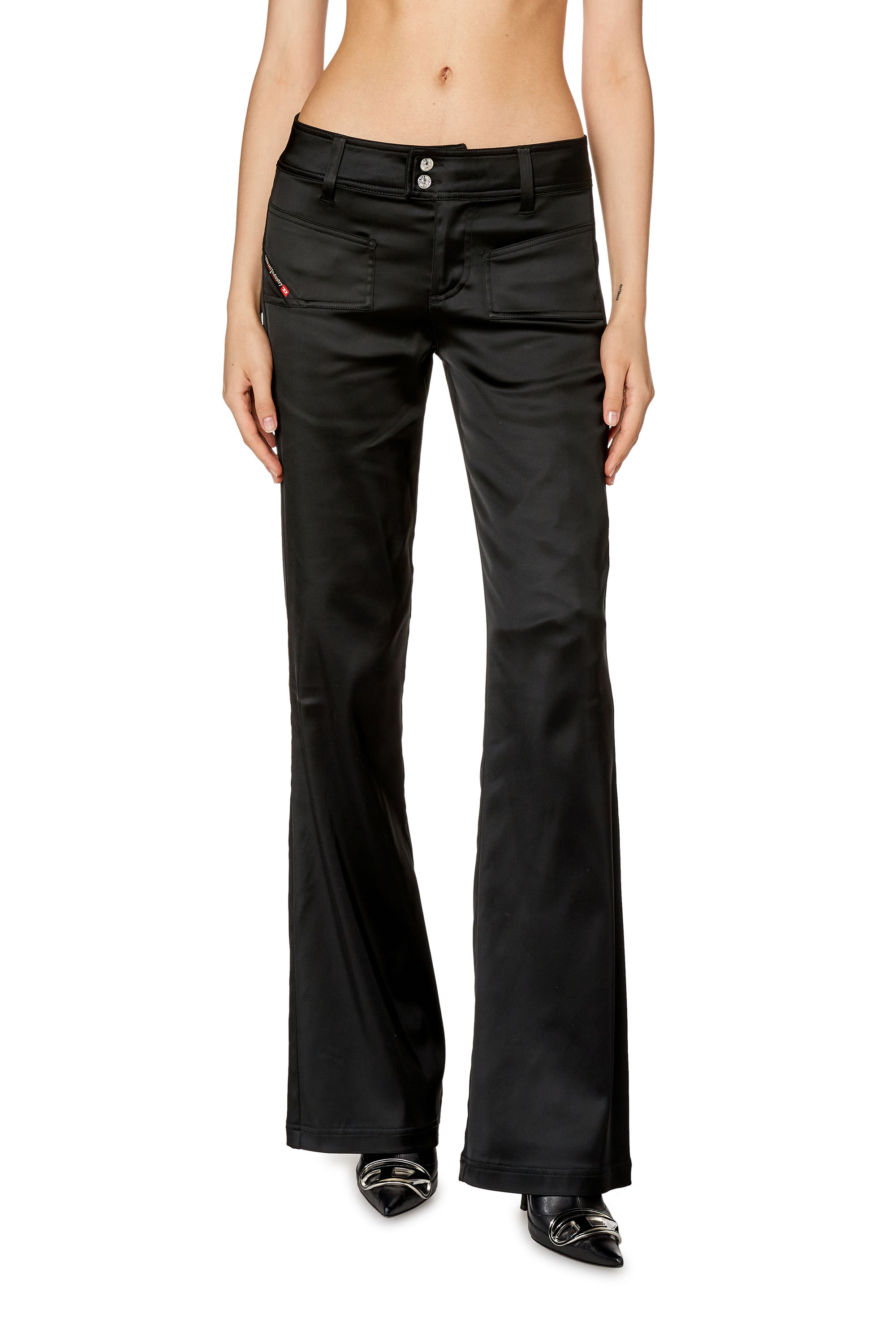 パンツ RAN select item Wide flare blackdenim Zac & Rachel Women's Slim Leg Pants with Flared Opening