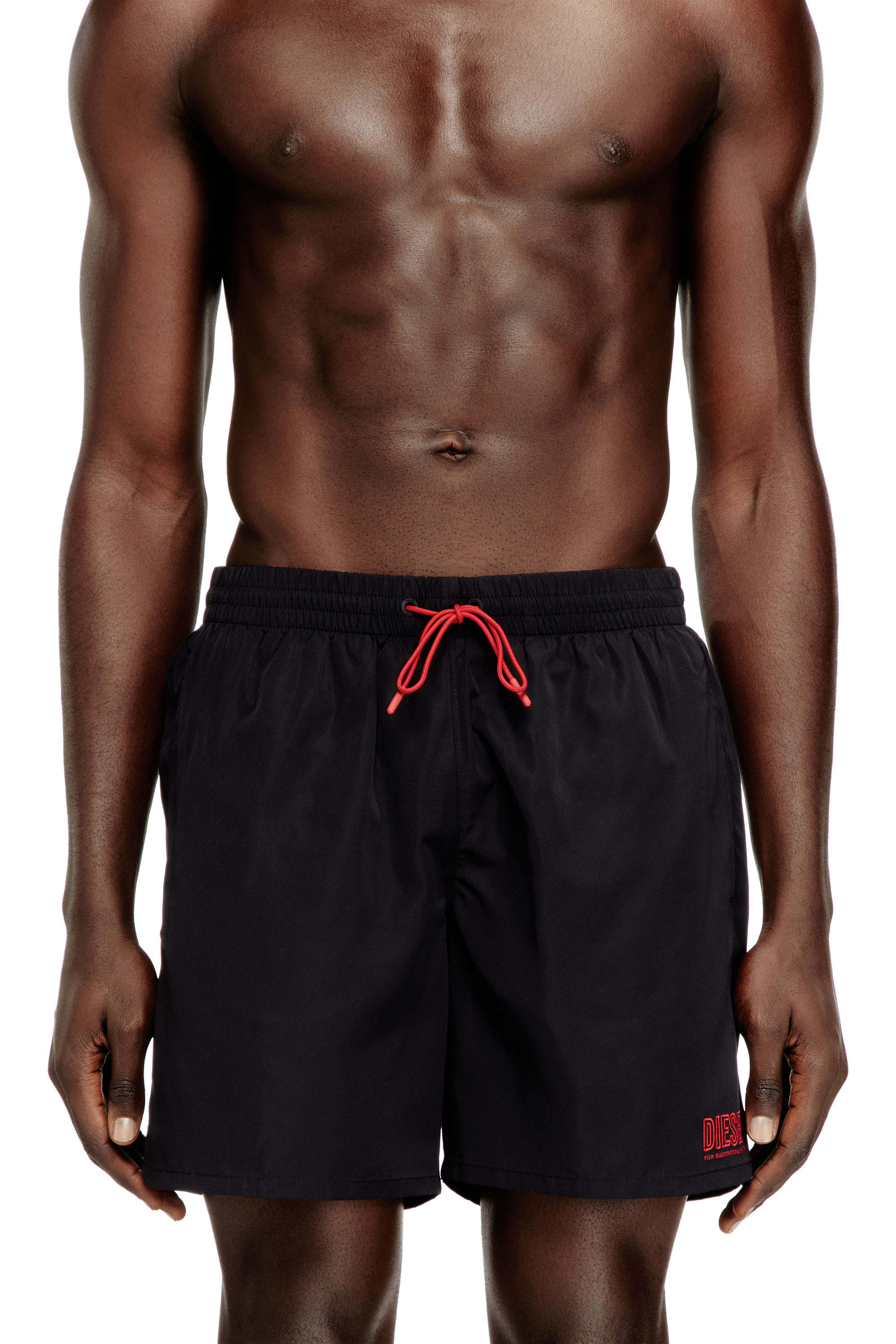 Diesel - SPORT-41-D-CORE, Man's Swim shorts with zip pocket in Black - 2