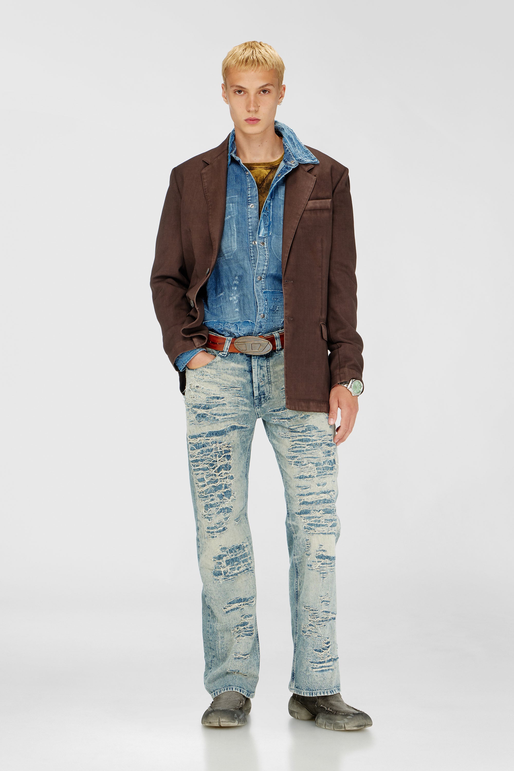 Diesel - Relaxed Jeans 1980 D-Eeper 068YM Hombre, Azul medio - 2
