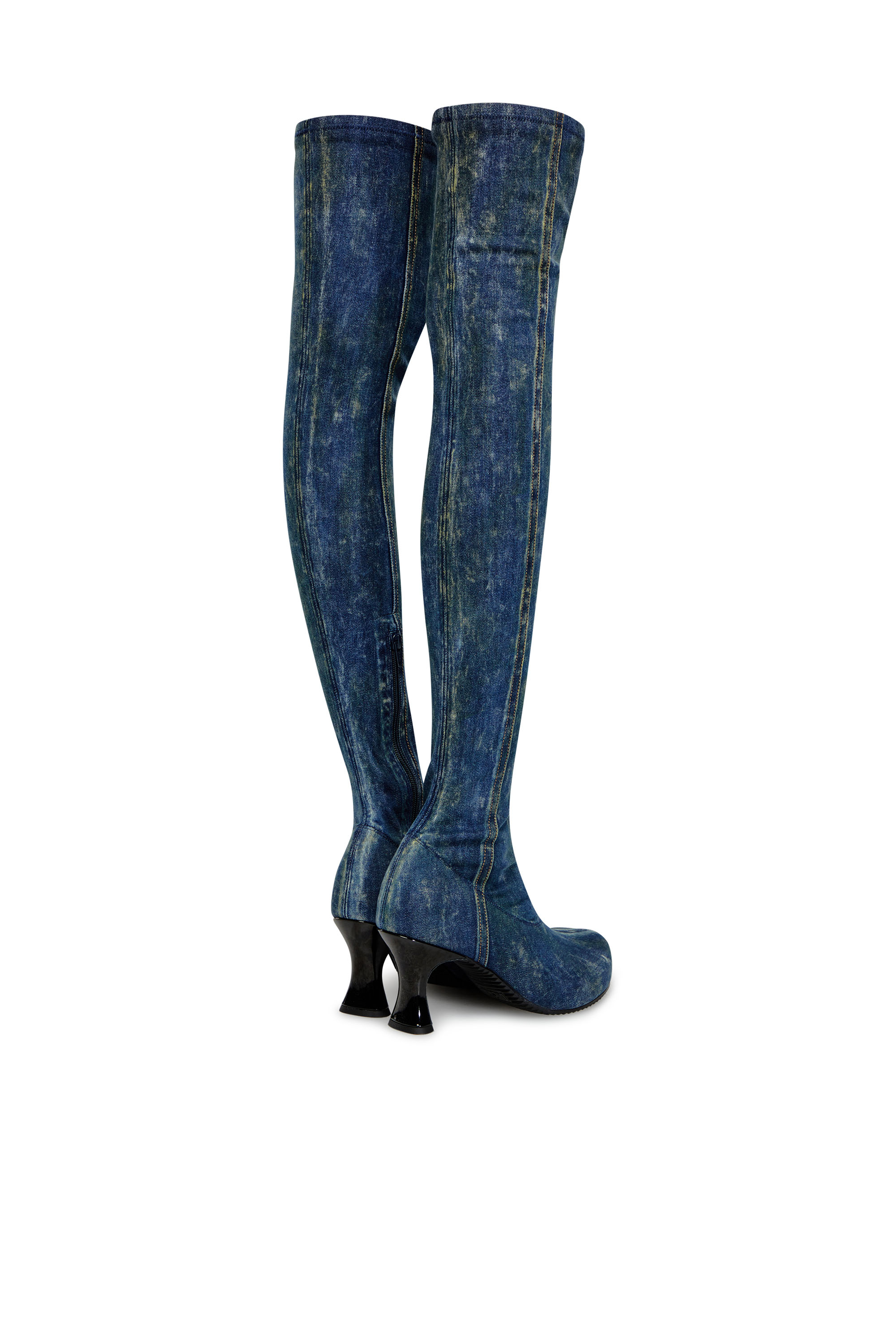 Diesel - D-WOODSTOCK TBT, Female's D-Woodstock-Over-the-knee boots in denim in Dark Blue - 3