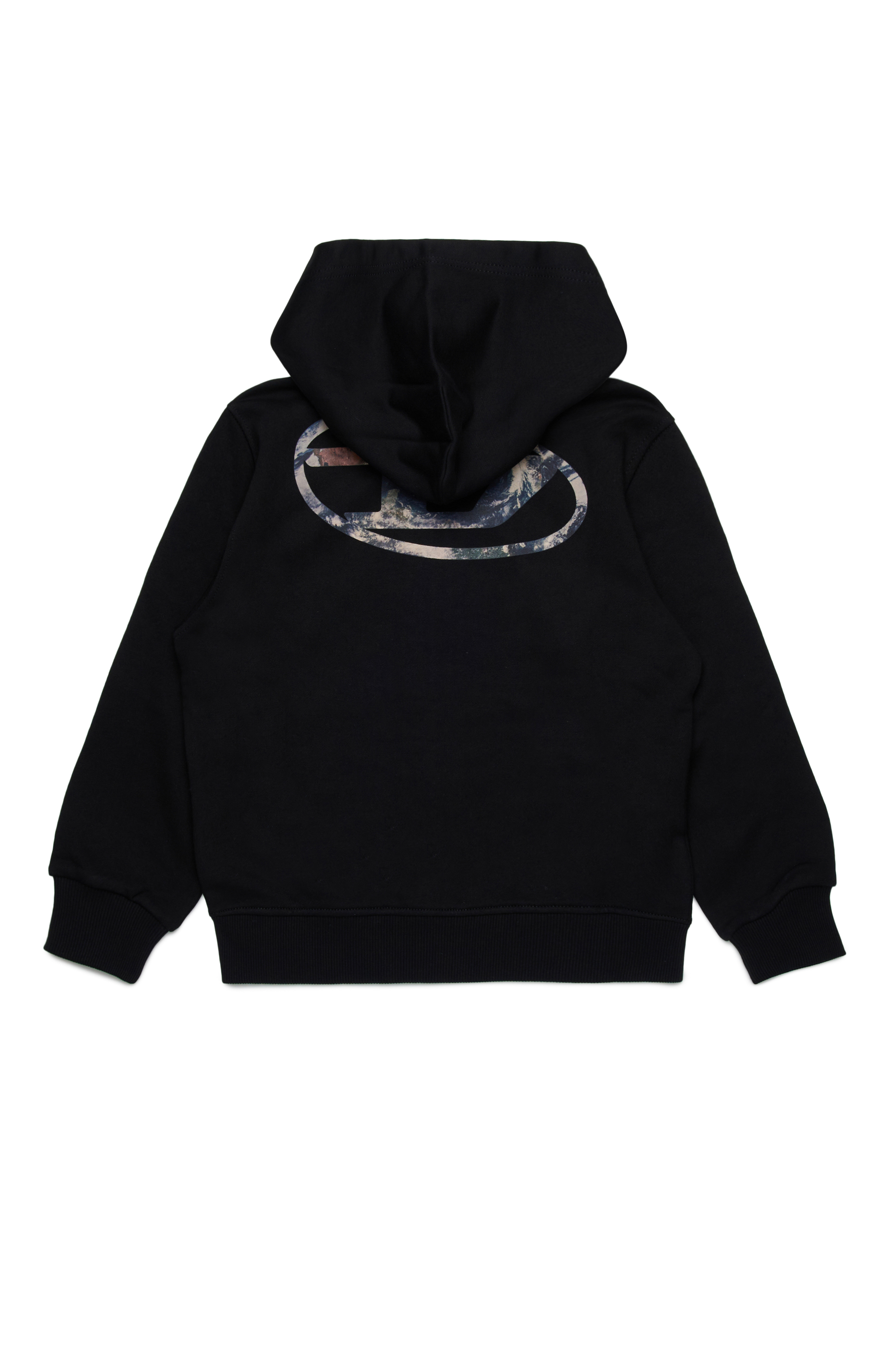 Diesel - SWELTHOODZIP  OVER, Male's Zip-up hoodie with Planet Camo logo in Black - 2