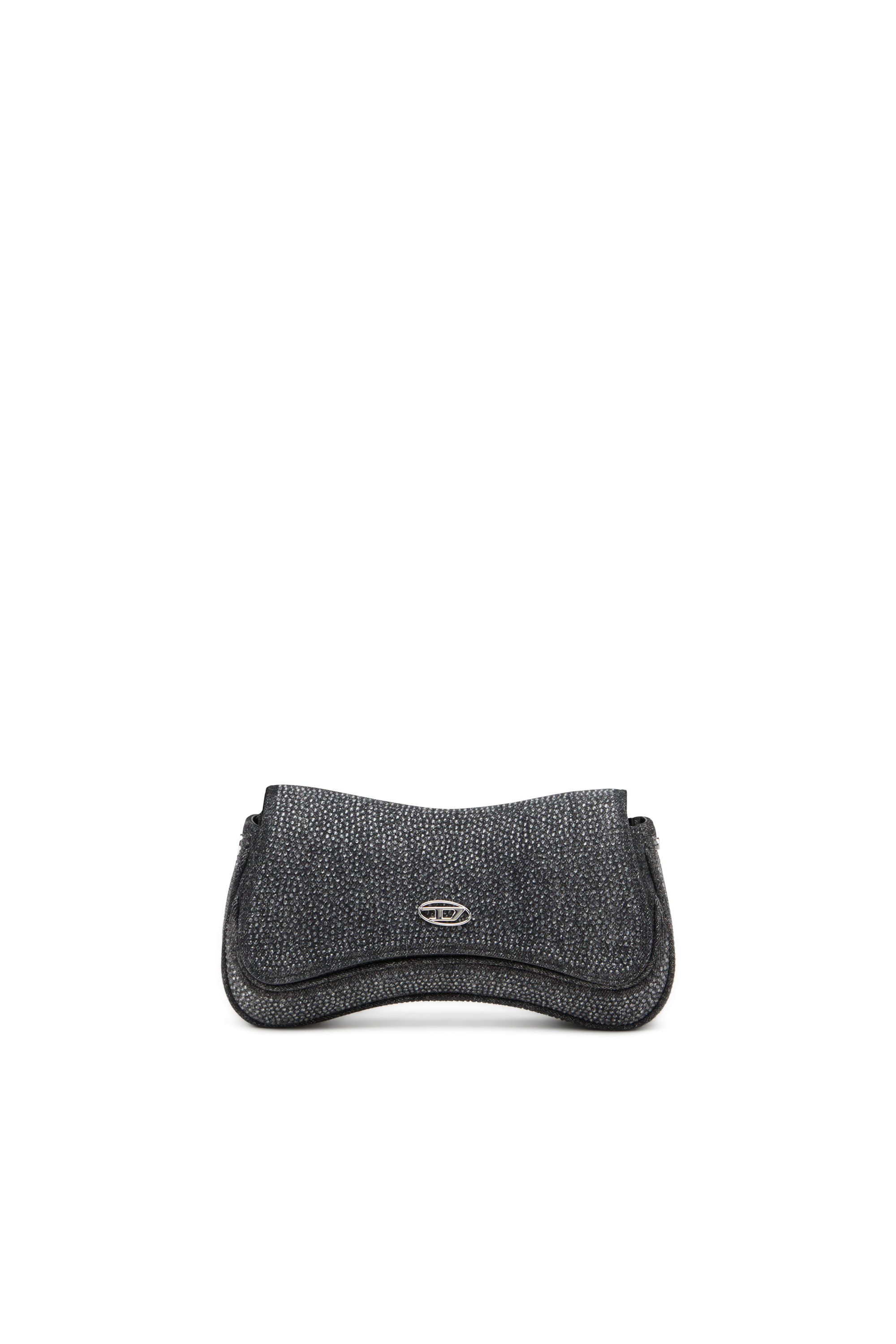 Diesel - PLAY CLUTCH, Female's Play-Clutch in crystal denim in Black - 1
