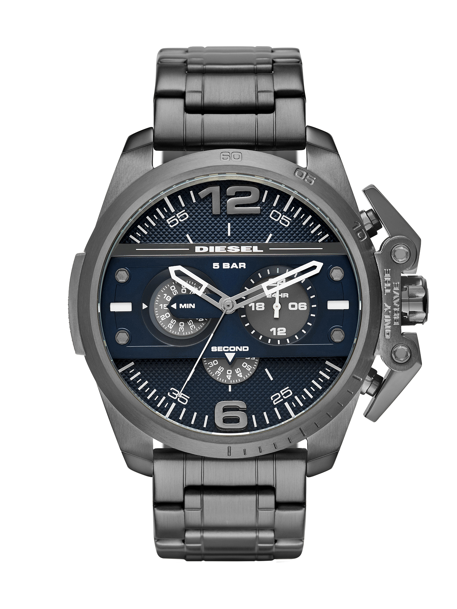 Diesel - DZ4398, Man's Vintage design gunmetal watch, 55 mm in Silver - 1