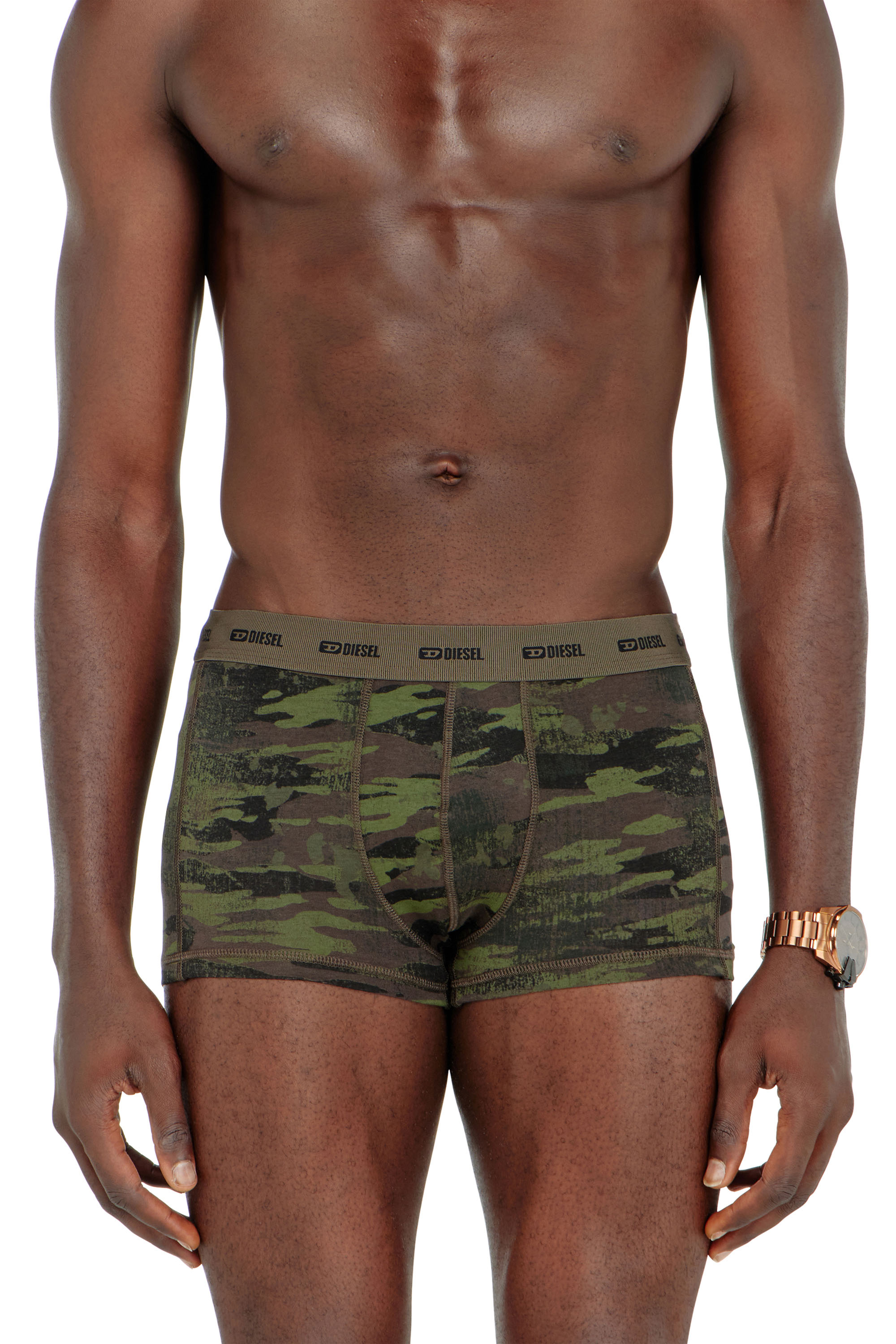 Diesel - DAMIEN-UTLT-3PACK, Man's Three-pack of boxer briefs plain and camo in Black/Green - 3