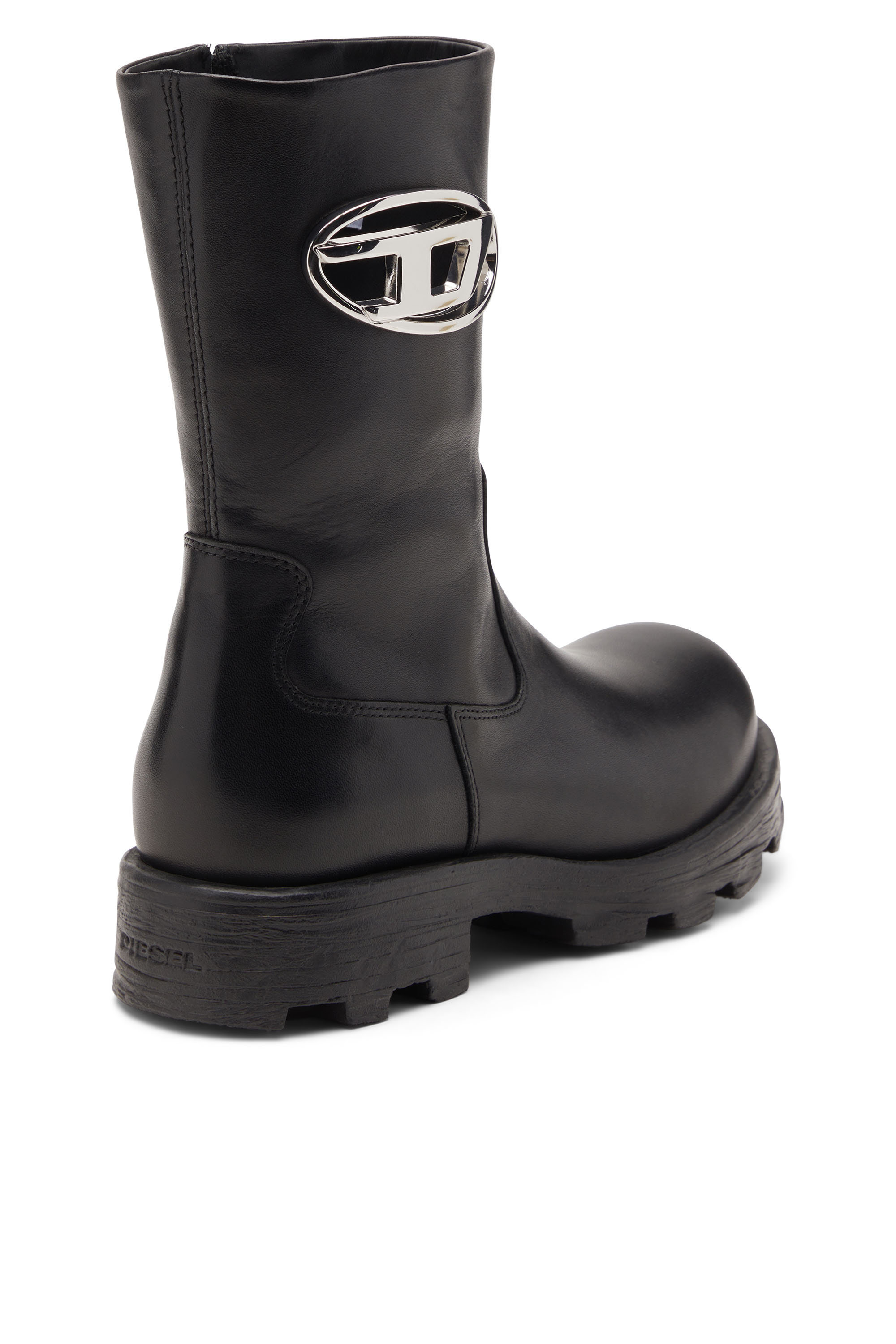 新品未使用　brunt my way 23 black Women's D-Hammer-Biker boots in shiny leather | Black | Diesel