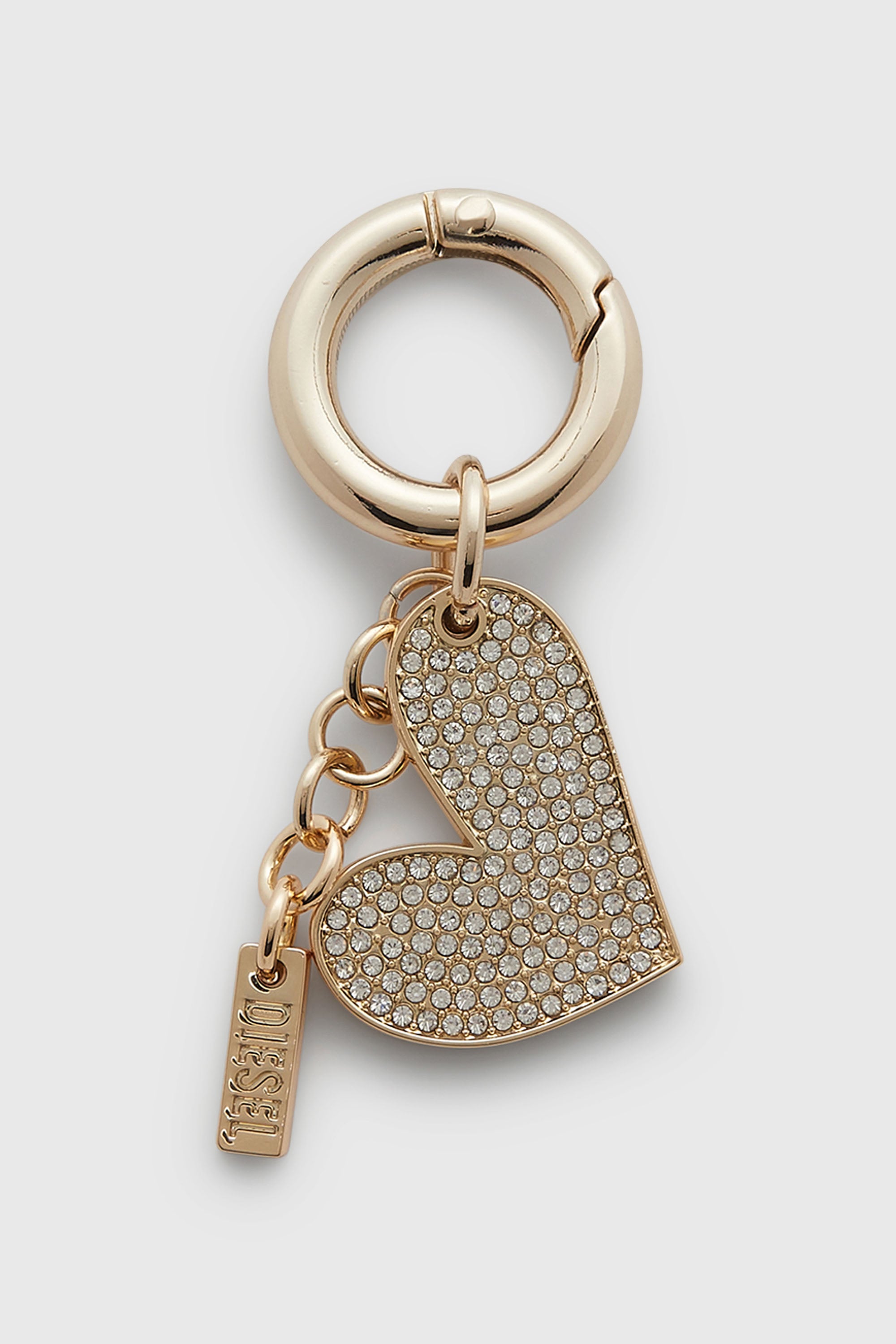 Diesel - CHARM-HEART, Colgante de coraz&oacute;n de metal con pedrer&iacute;a Mujer in Dorado - 1