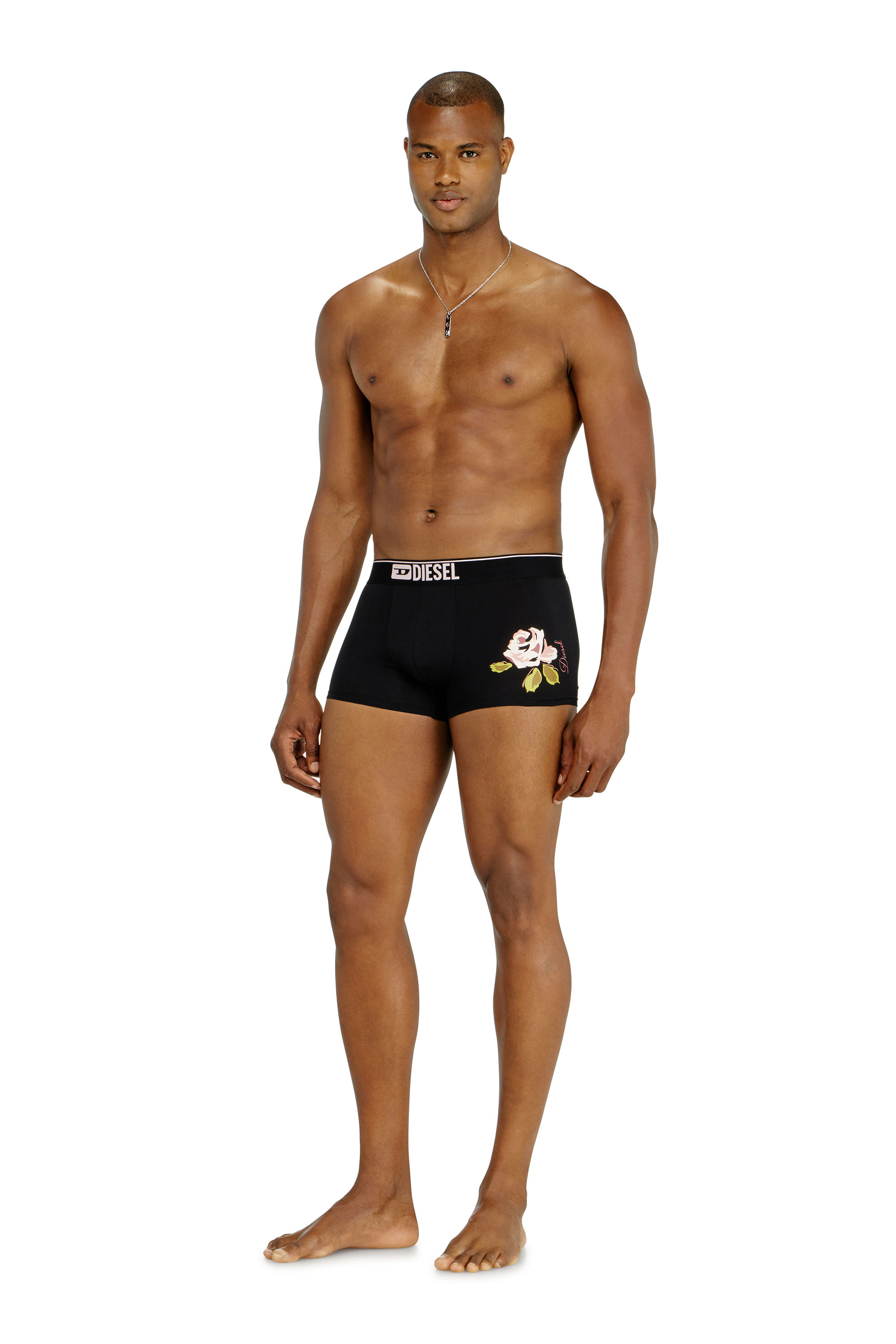 Diesel - DAMIEN-D-BOX-3PACK, Male's Three-pack stretch cotton trunks with floral motif in Multicolor/Black - 2