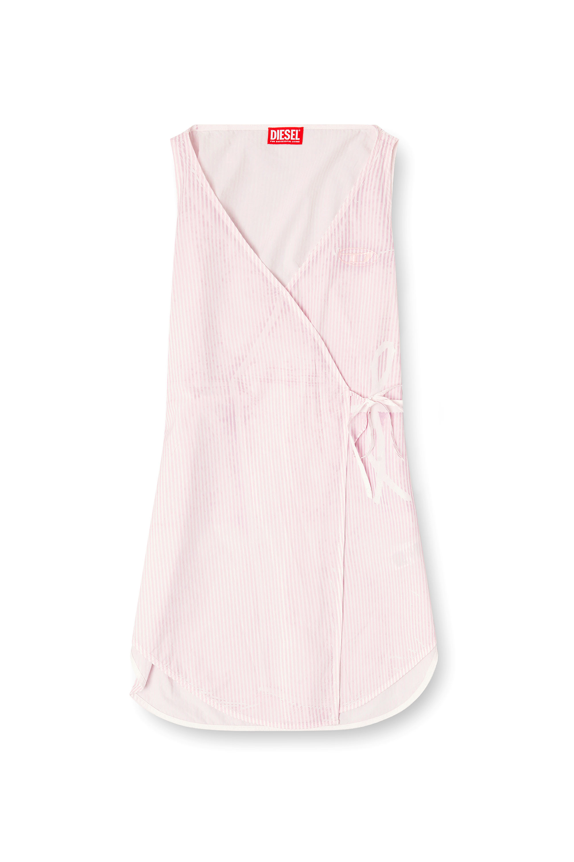 Diesel - D-ELPHOS-SL, Vestido mini de popelina con rayas diplom&aacute;ticas Mujer in Rosa - 2