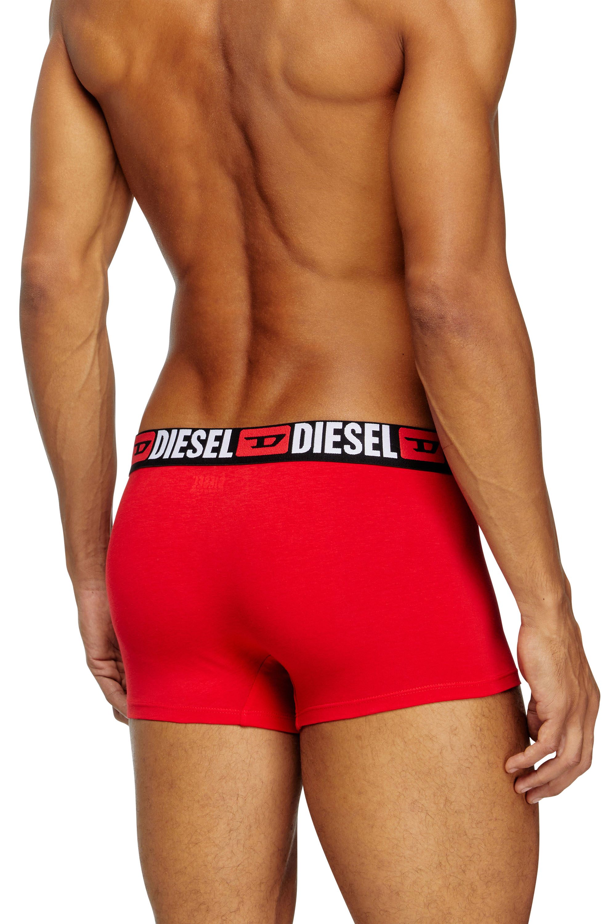 Diesel - UMBX-DAMIENTHREEPACK, Male's Three-pack of all-over logo waist boxers in Red/Grey - 3