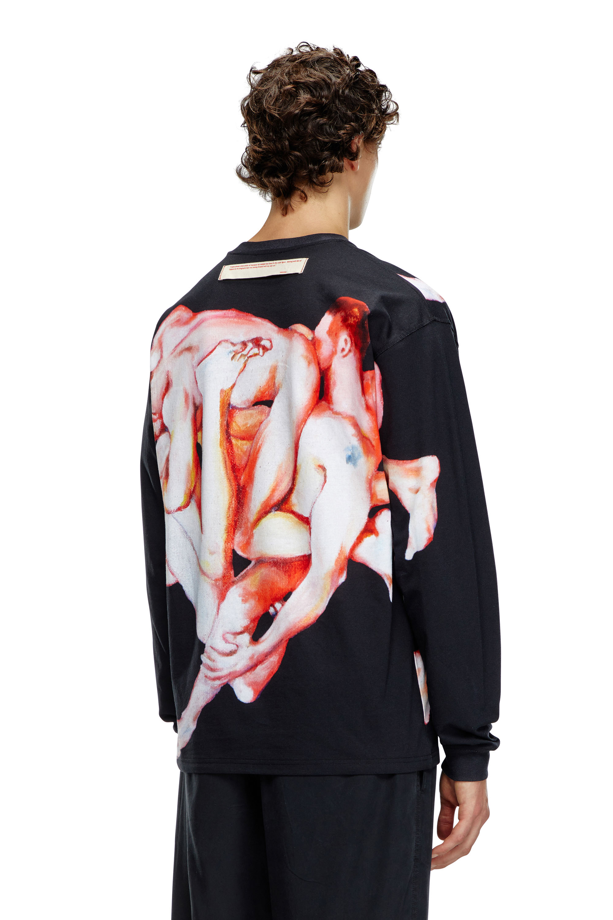 Diesel - PR-T-BOXT-LS-VAL, Unisex's Long-sleeve T-shirt with print and patches in Black - 2