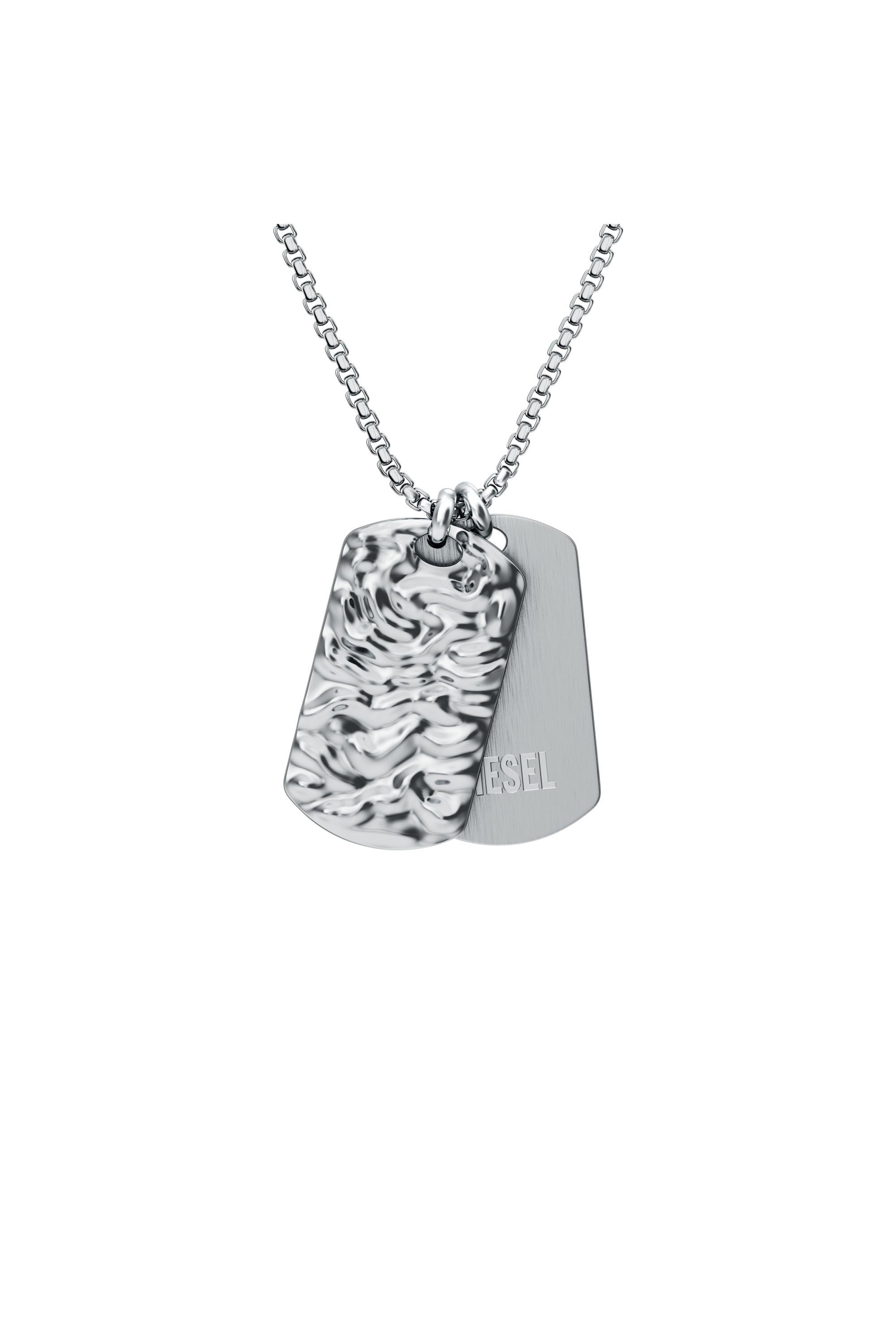 Diesel - DX1735040, Unisex's Stainless Steel Dog Tag Necklace in Silver - 2