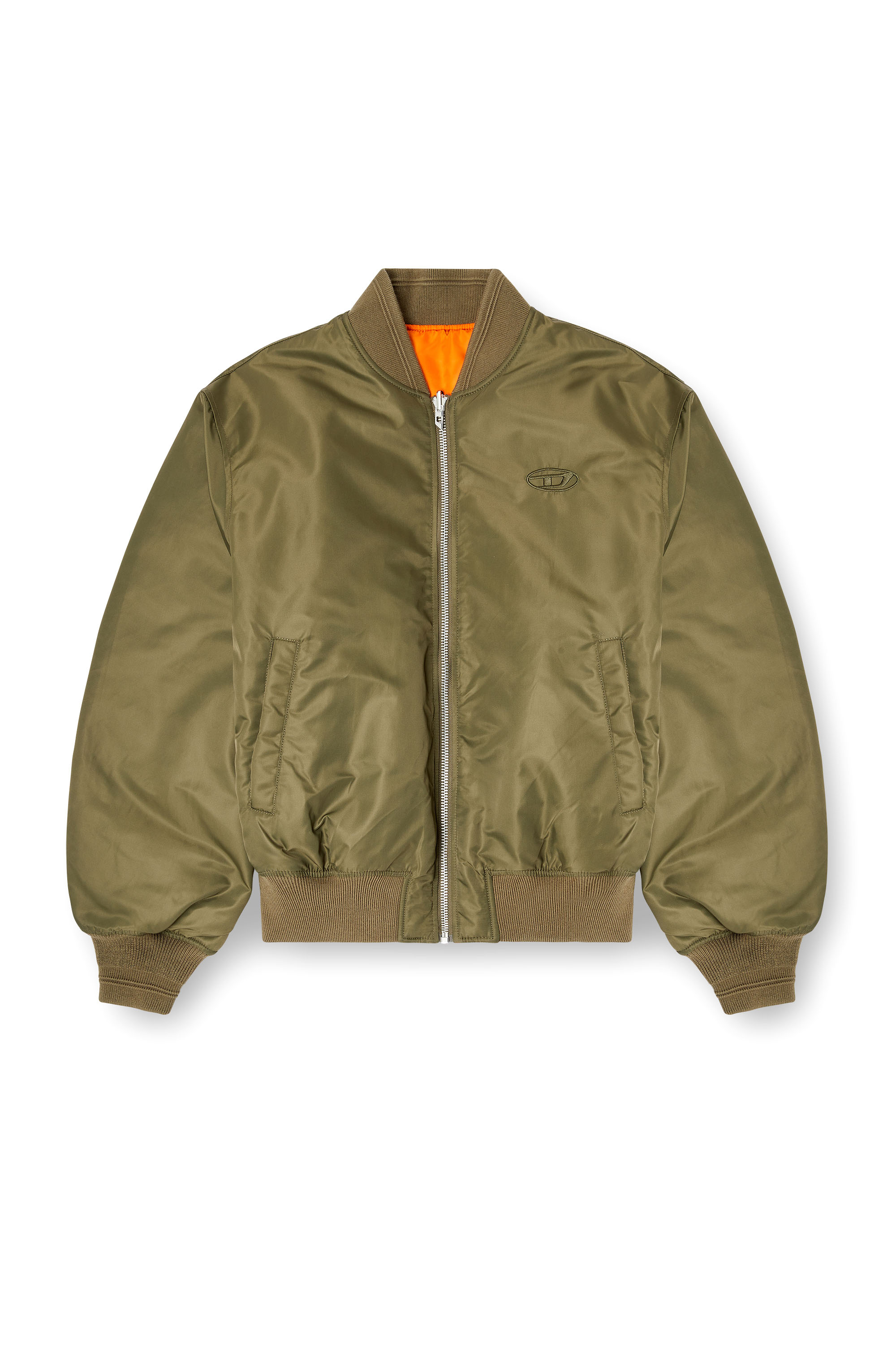 Diesel - W-TYPE-D1, Blouson aviateur rembourré avec broderie Oval D Homme in Polychrome - 3