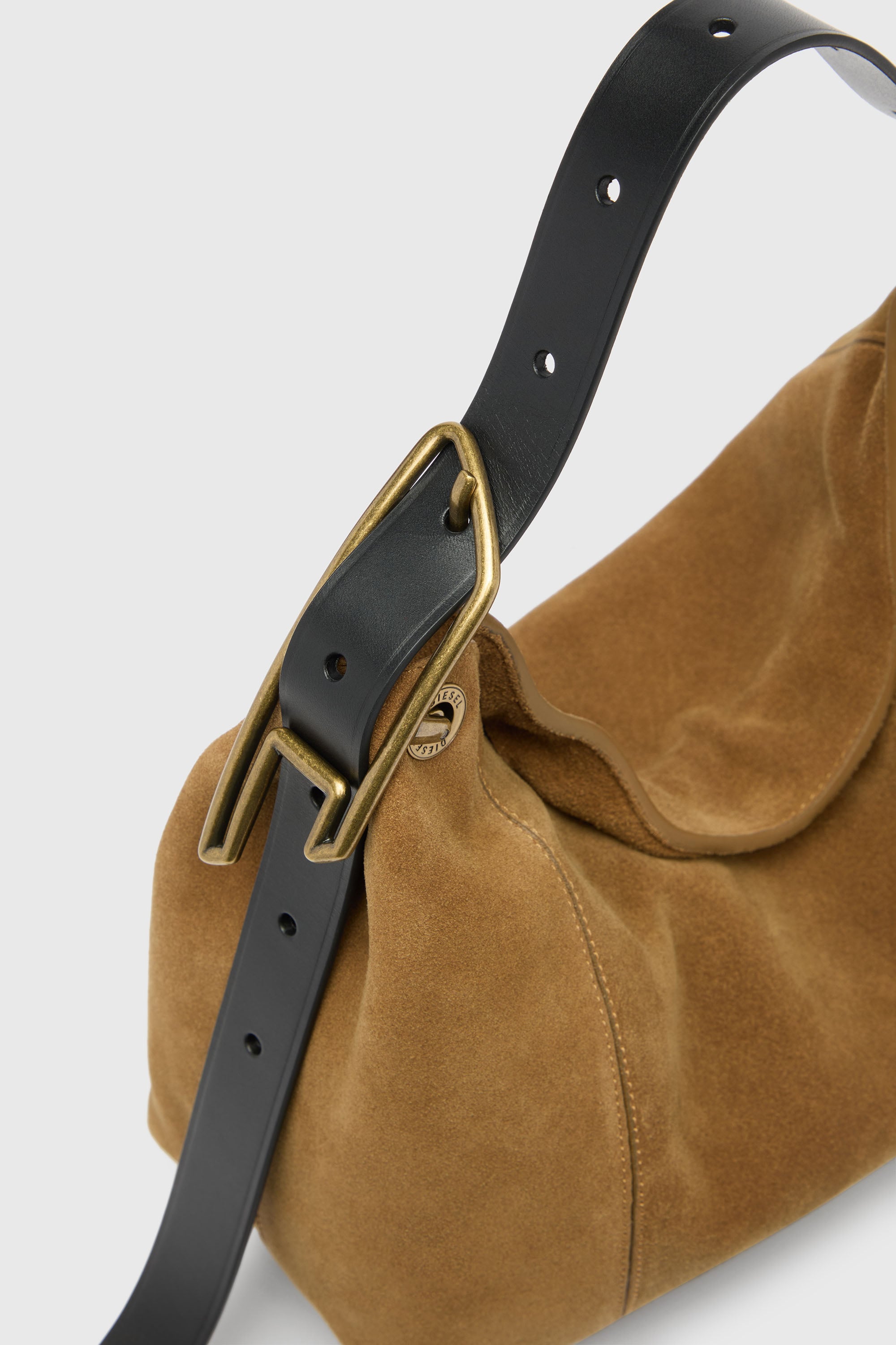 Diesel - D-LINE HOBO S, D-Line Sac port&eacute; &eacute;paule en daim cir&eacute; Femme in Marron - 6