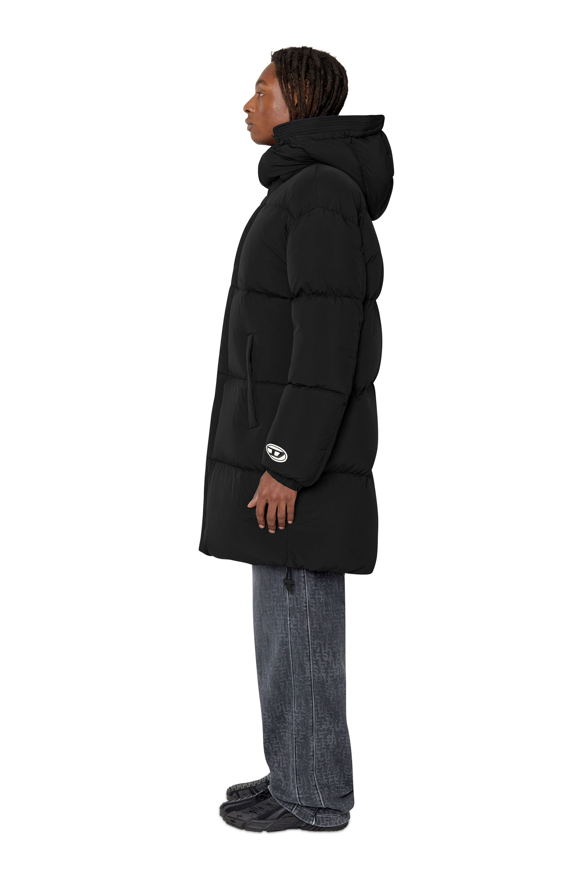 Diesel - W-ROLF-LONG-NW, Man's Polygiene ViralOff&reg; down coat in Black - 5