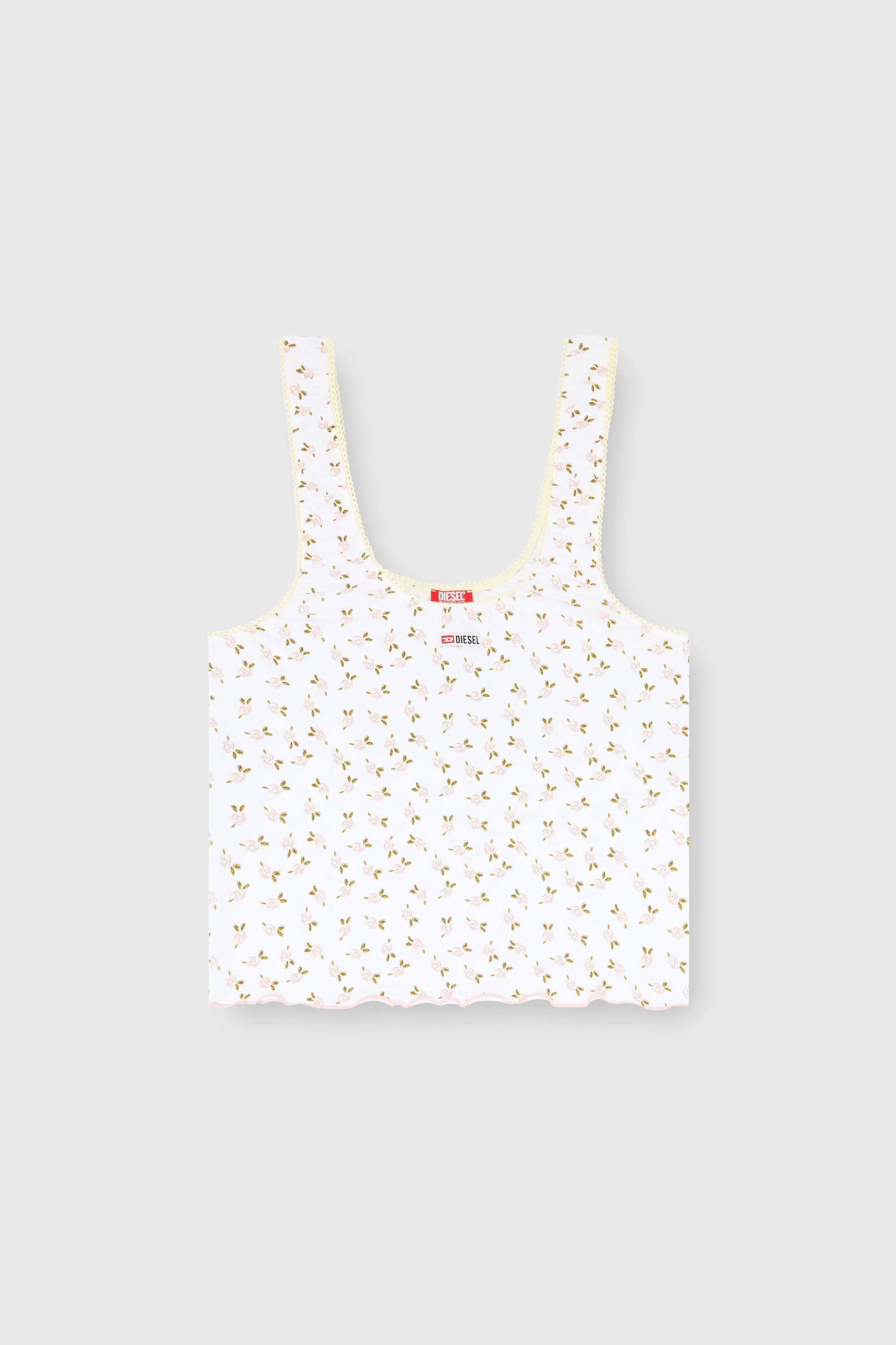 Diesel - GEORGIE-D-CORE, Top en coton stretch &agrave; imprim&eacute; fleuri Femme in Blanc - 2
