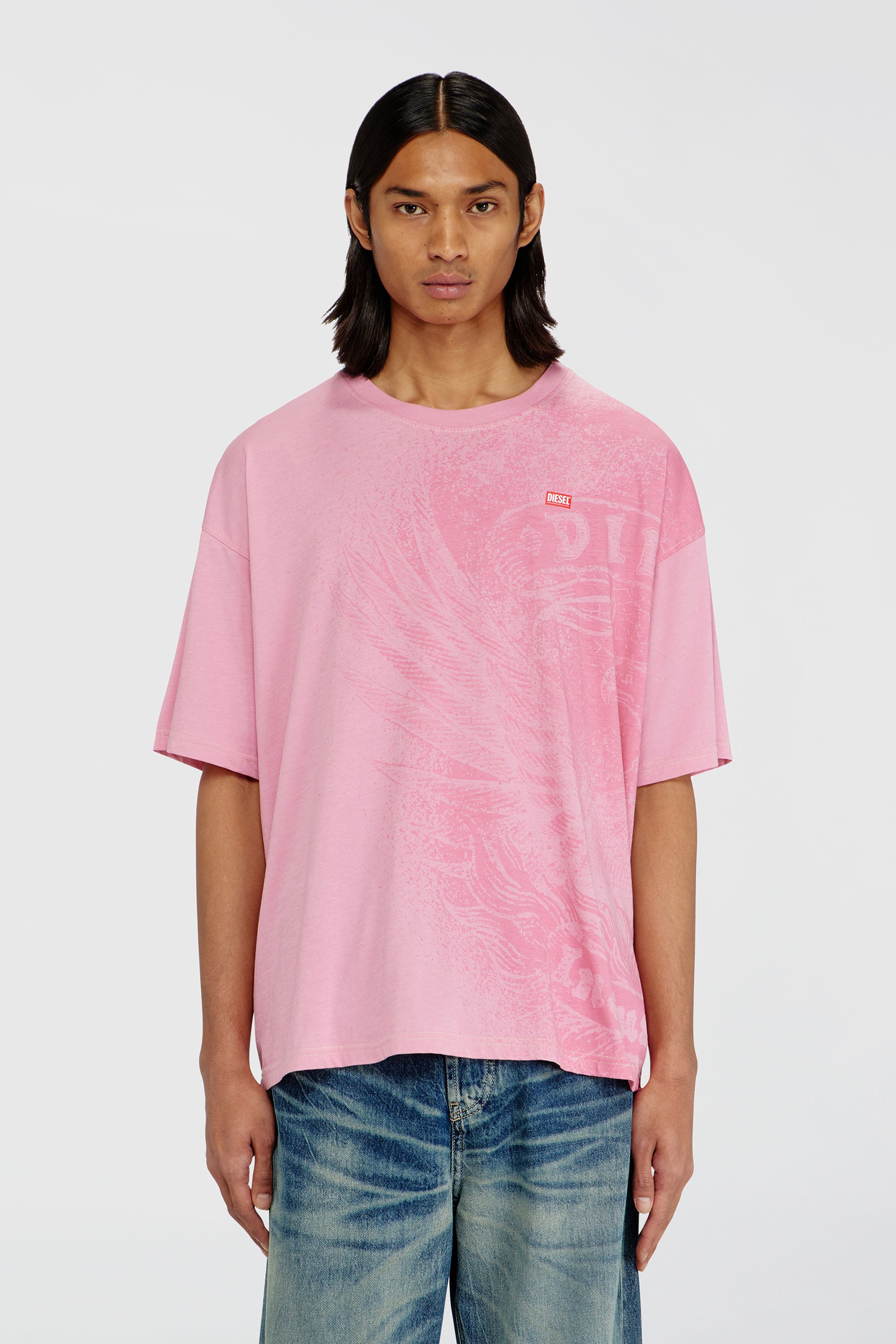 Diesel - T-BOXT-AA3, Camiseta de corte relajado con estampados de Hombre in Rosa - 3