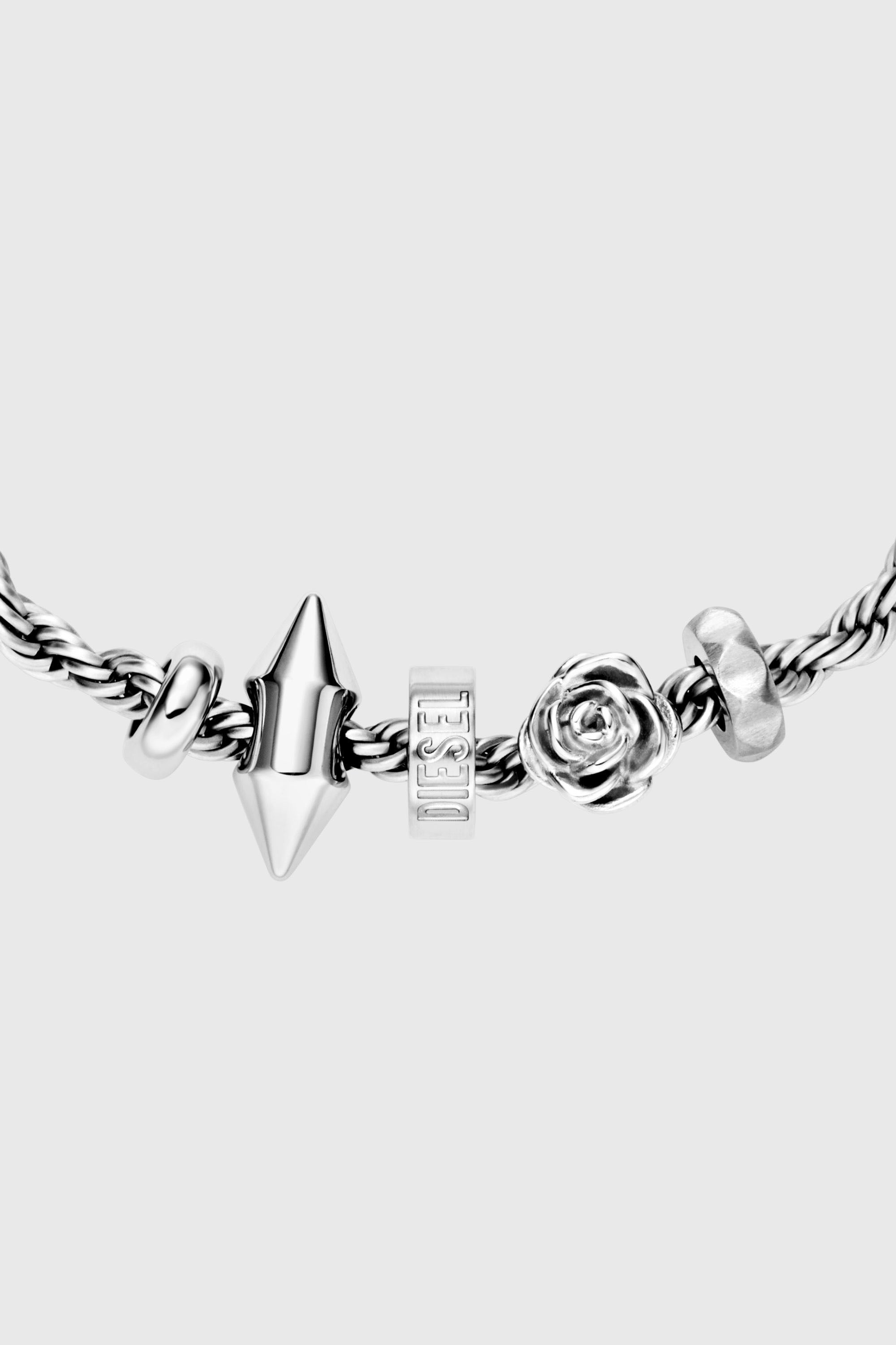 Diesel - DX1622040 JEWELLERY, Pulsera con charms de acero inoxidable Unisex in Plateado - 5