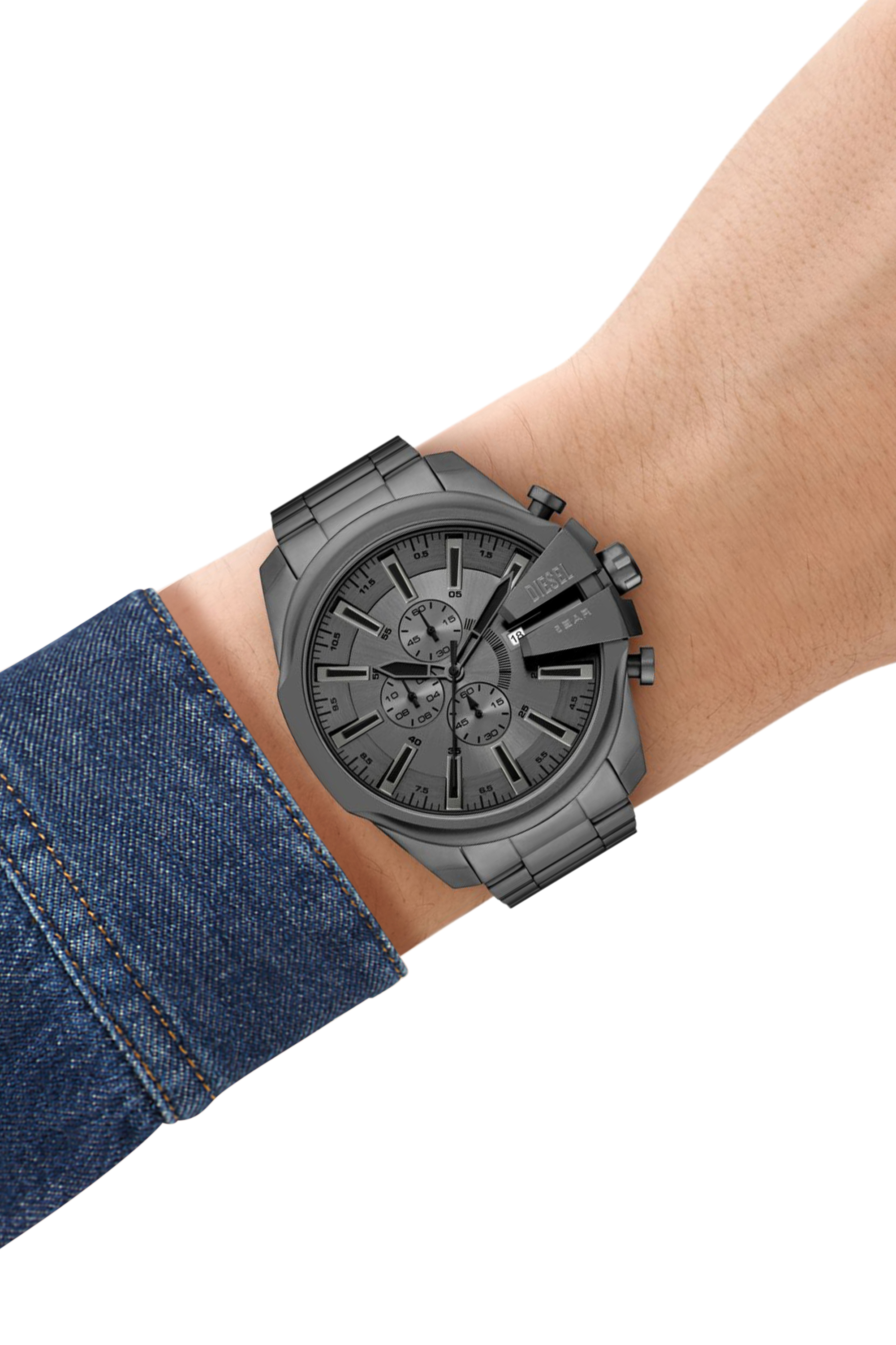 Diesel - DZ4676, Male's Mega Chief Slim stainless steel watch in Dark Grey - 5