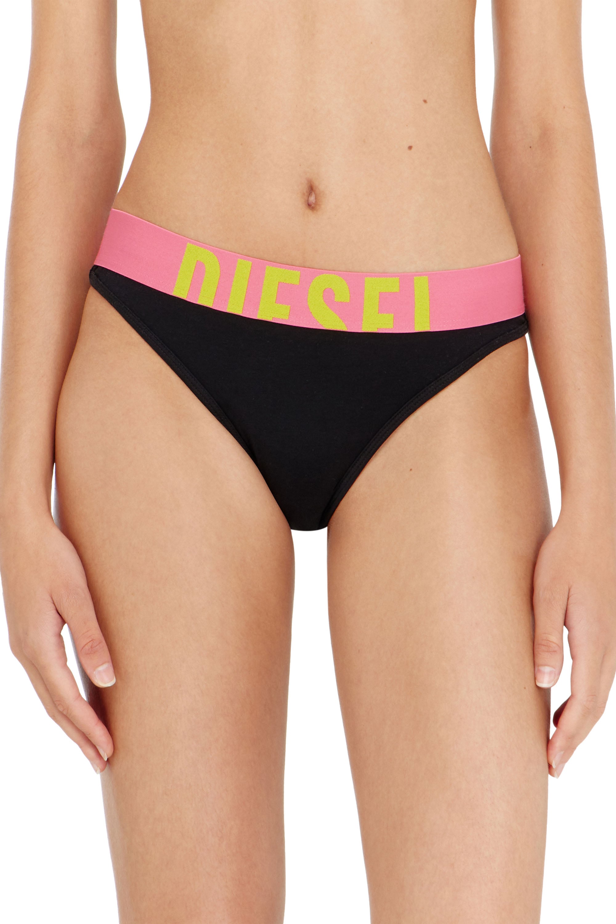 Diesel - FANNIE-D-POP-3PACK, Woman's 3-pack of panties with contrasting waistband in Black - 3