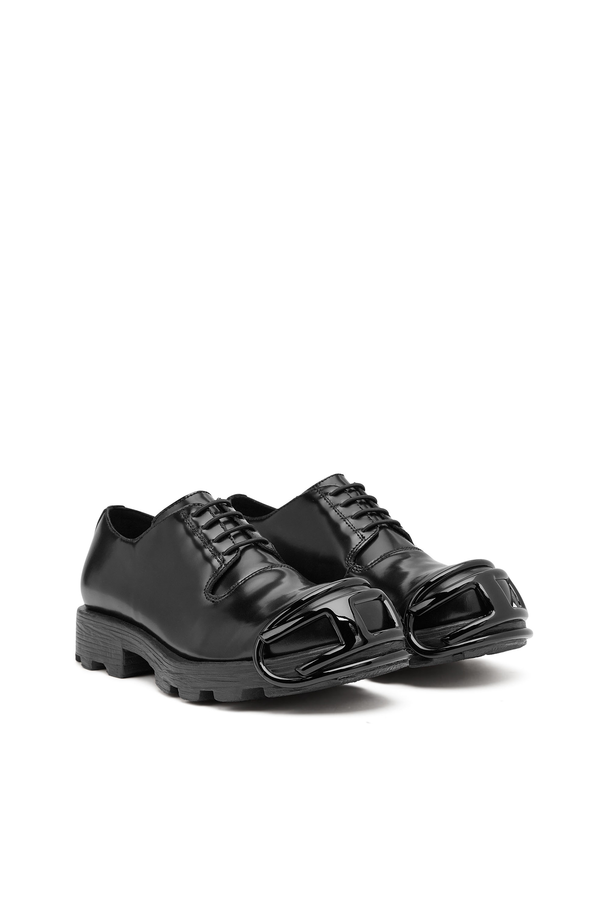 Diesel - D-HAMMER SO D, Male's D-Hammer-Leather lace-up shoes with oval D toe cap in Black - 2